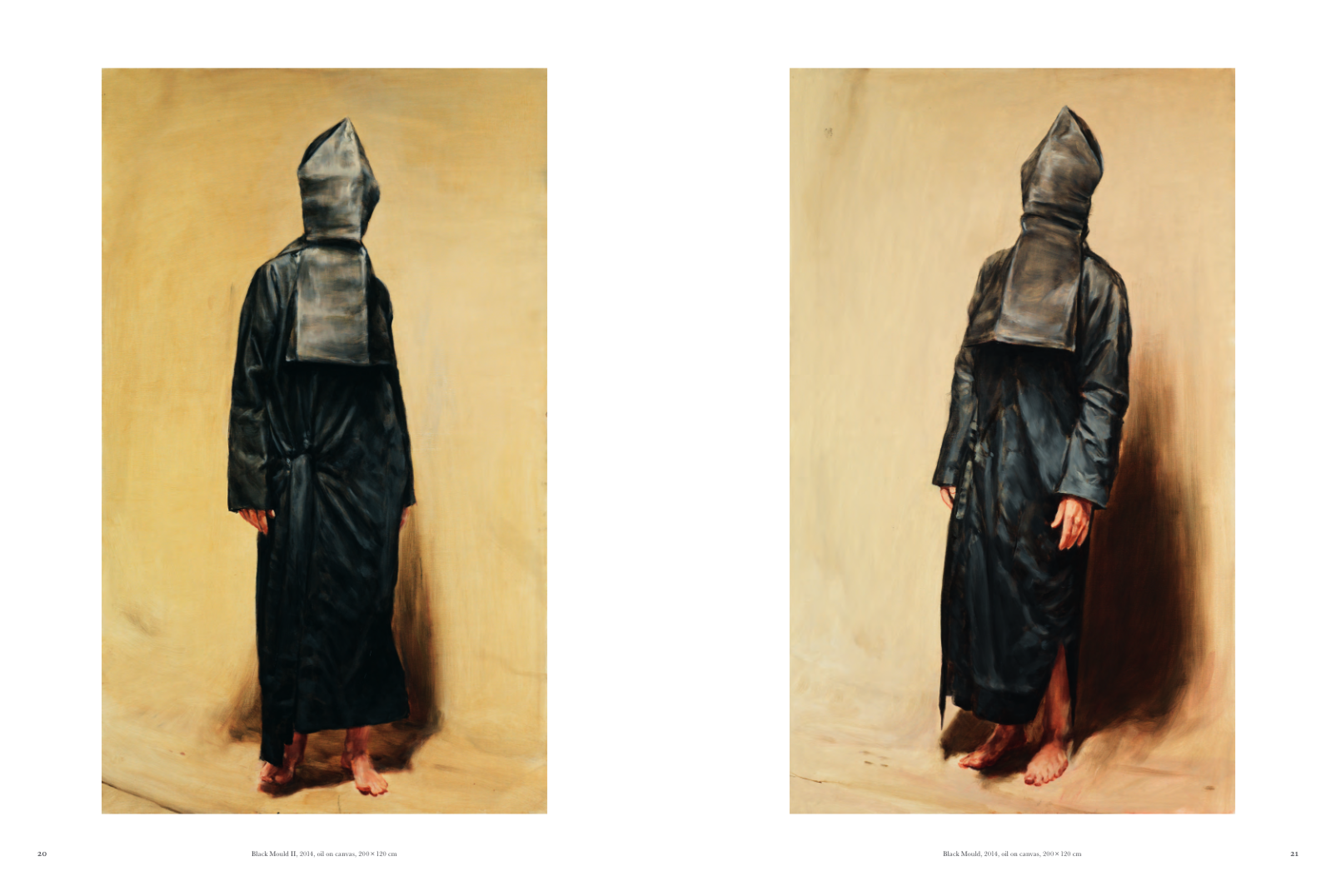 An interior spread from a book titled Michaël Borremans: Badger’s Song, published by Hannibal Books and Franz König Books in 2020.