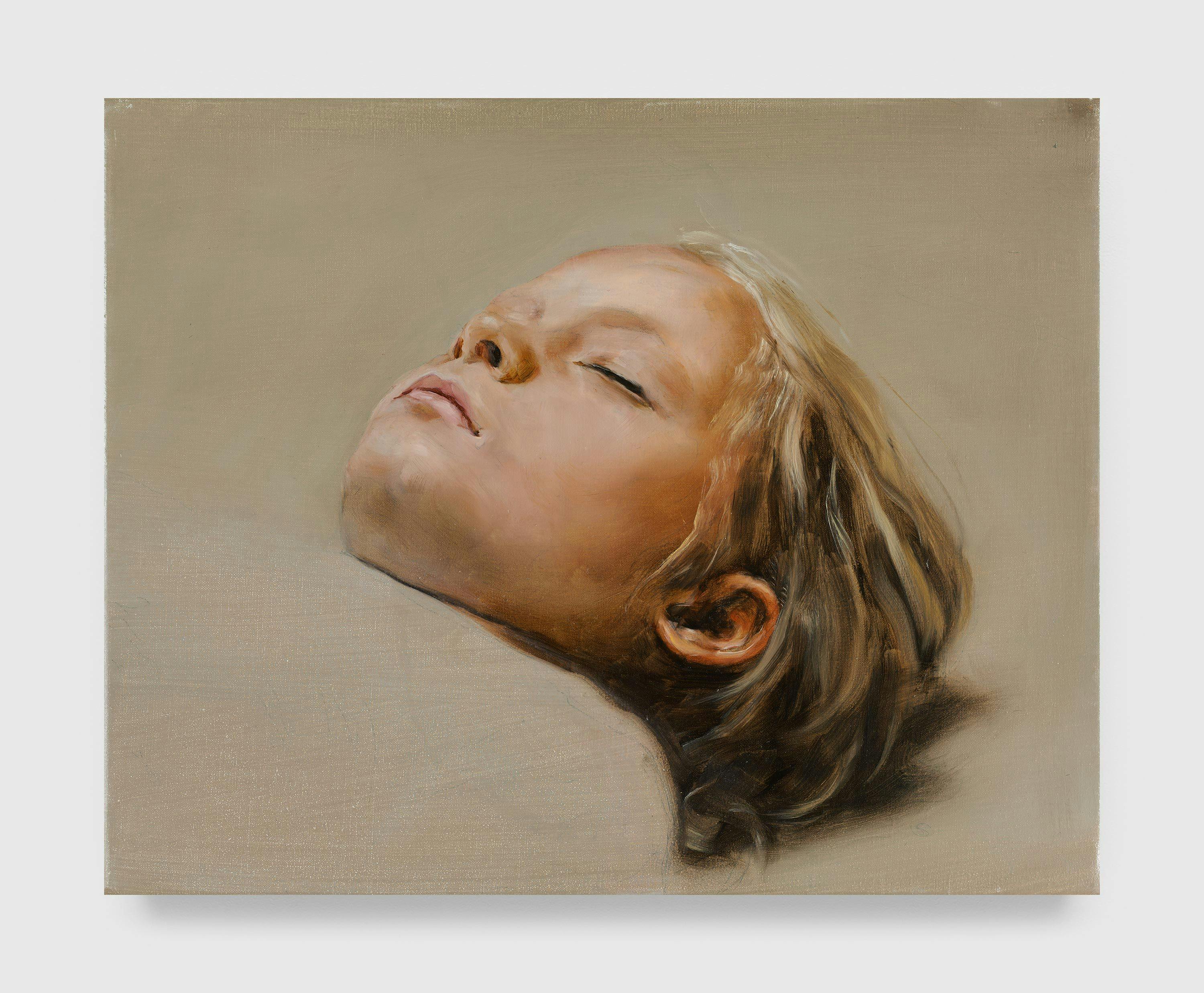 A painting by Michaël Borremans, titled Sleeper, dated 2008.