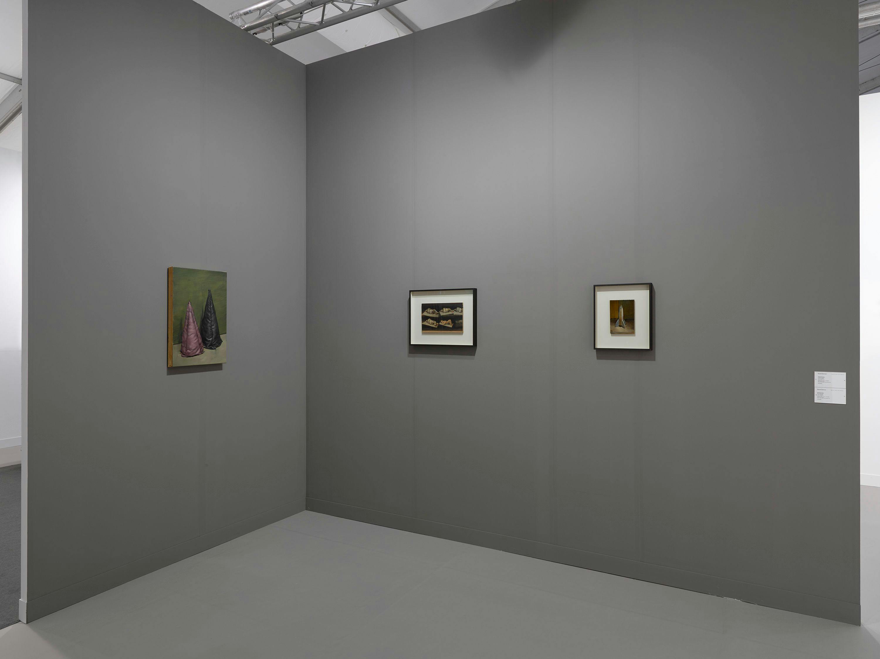 An installation view of David Zwirner gallery’s booth at Frieze London, dated 2021.