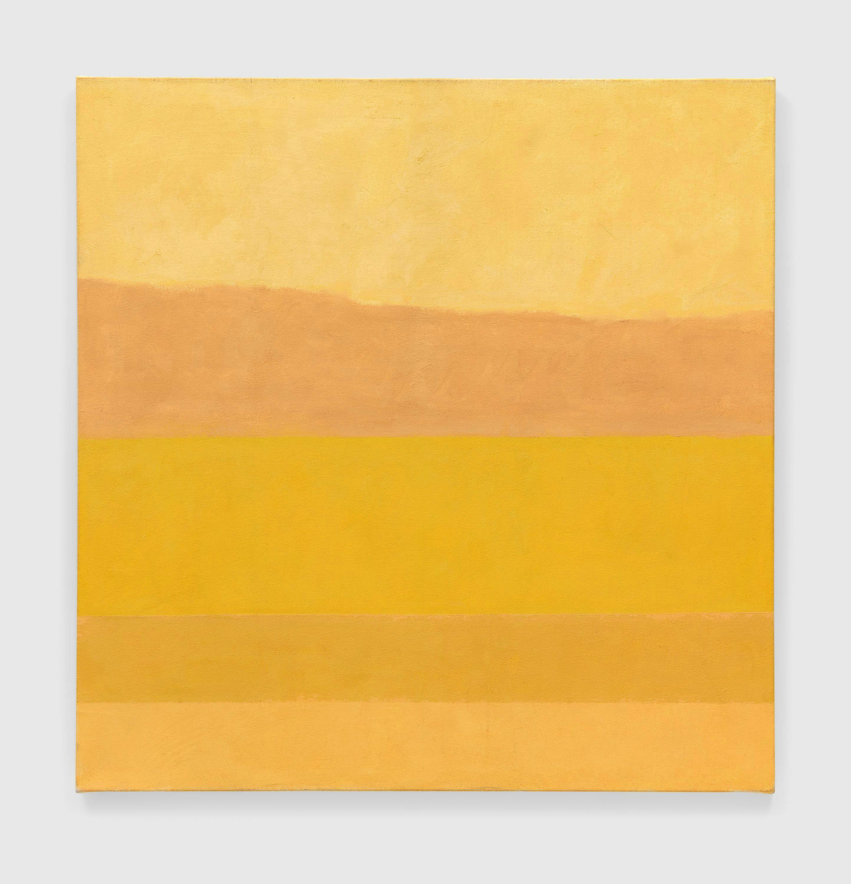 A painting by Merrill Wagner, titled ﻿Ucross 2002: 5 Brands of Naples Yellow, dated 2004.