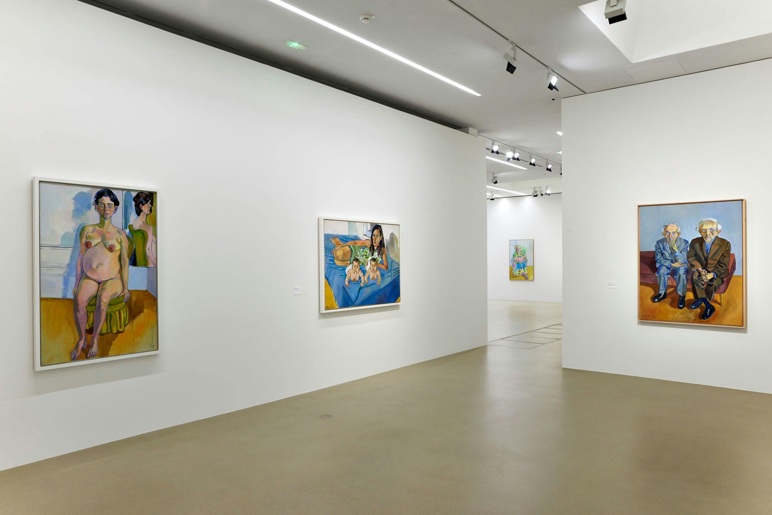 Installation view of¬†the exhibition Alice Neel: Painter of Modern Life,¬†at the¬†Fondation Vincent van Gogh in Arles, France, dated 2017.