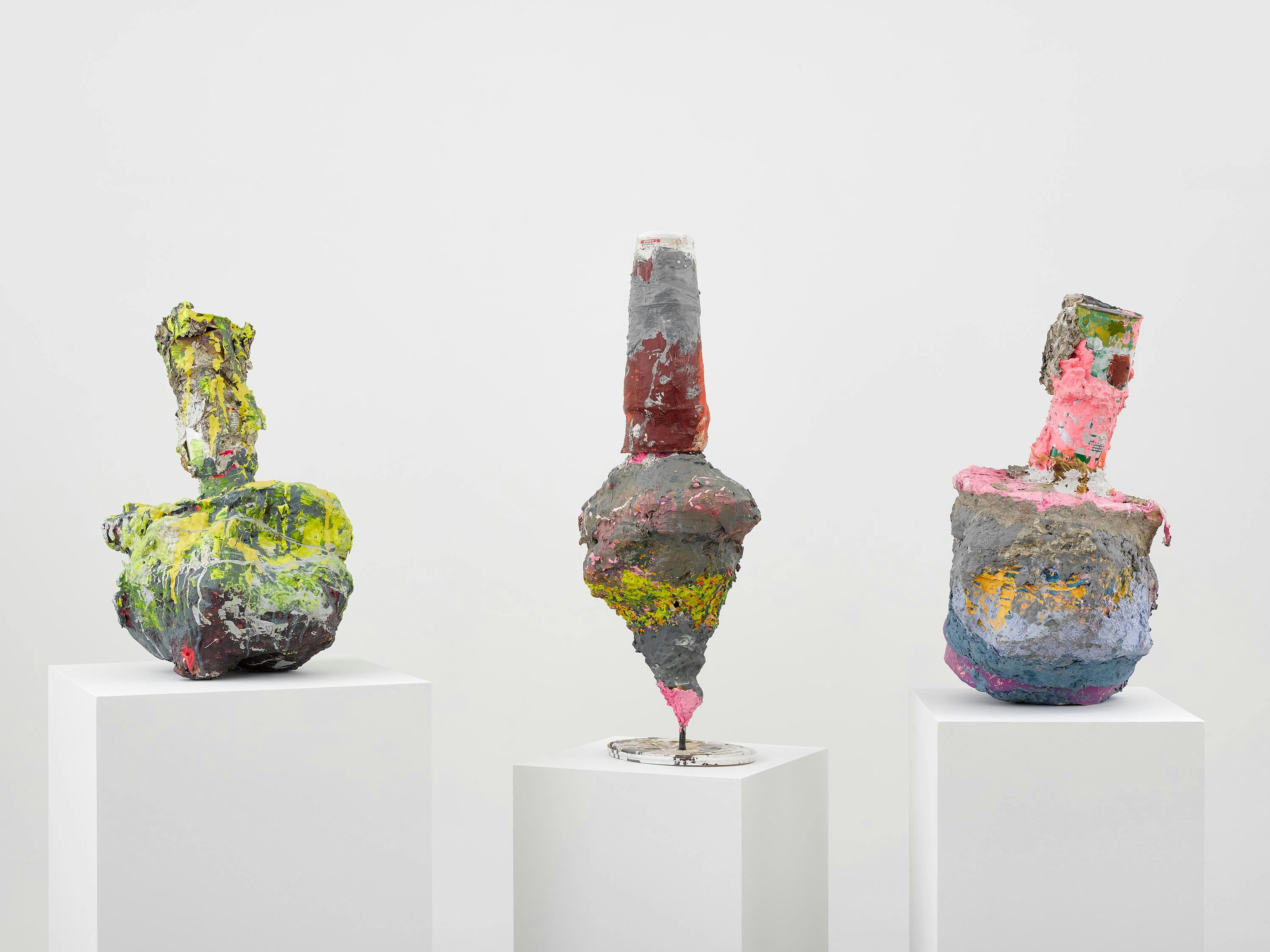 A sculpture by Franz West, titled Three Times the Same, dated 1998.