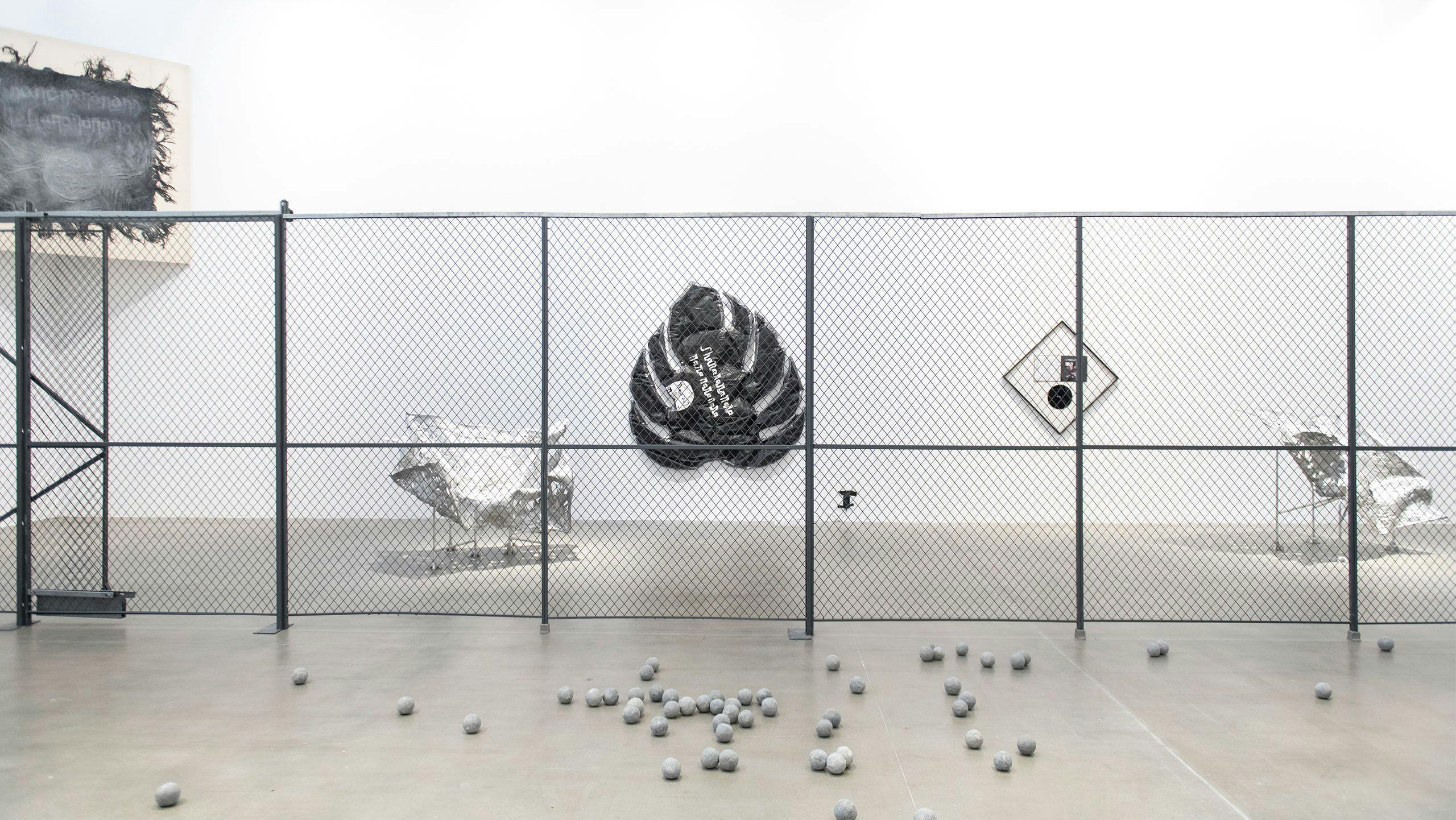 Installation view of an exhibition titled Andra Ursuţa: Vanilla Isis, at the Fondazione Sandretto Re Rebaudengo in Turin, dated 2018.