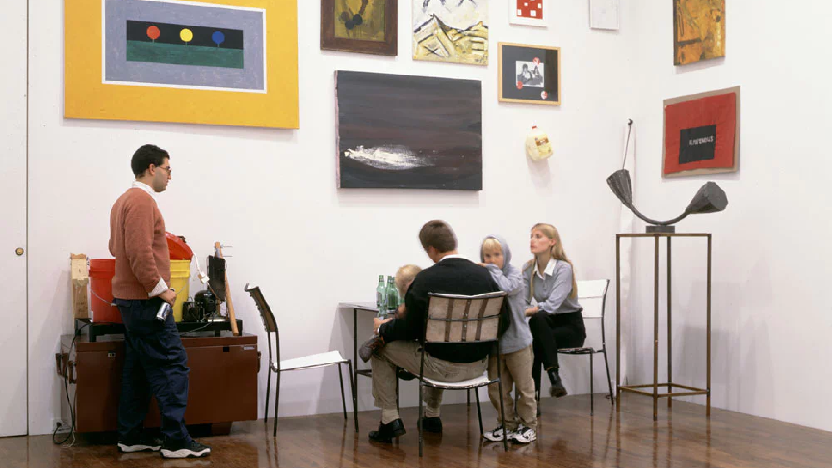 David Zwirner with family and colleagues at gallery in 1996