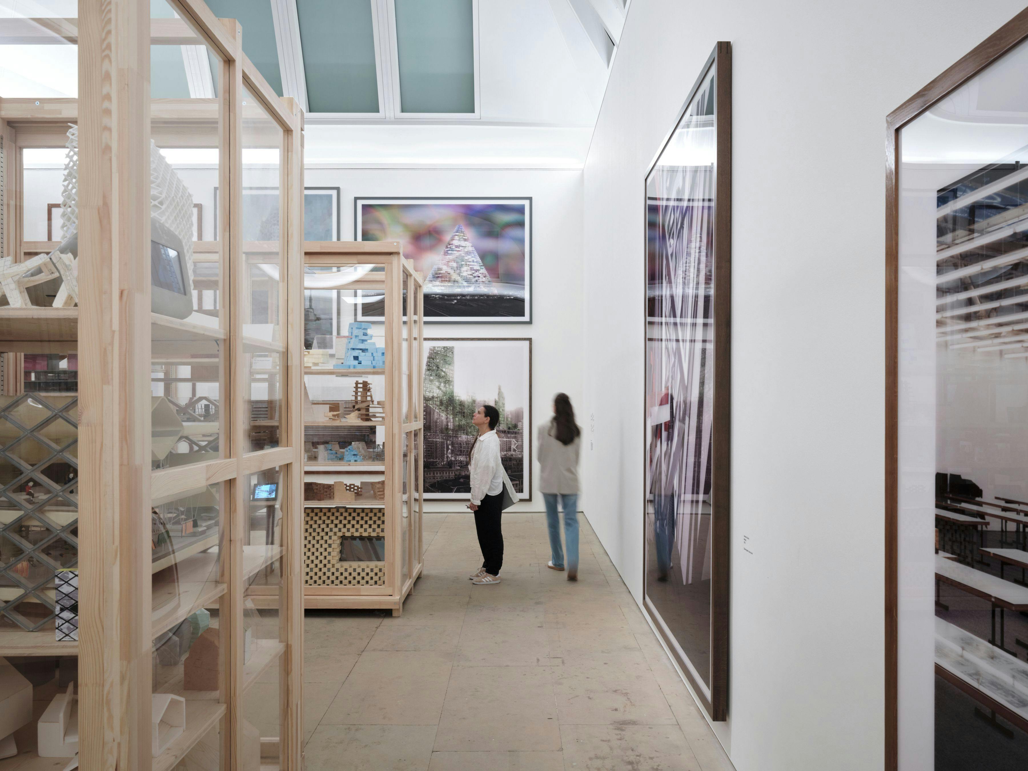Installation view of the exhibition, Herzog & de Meuron, at the Royal Academy in London, dated 2023.