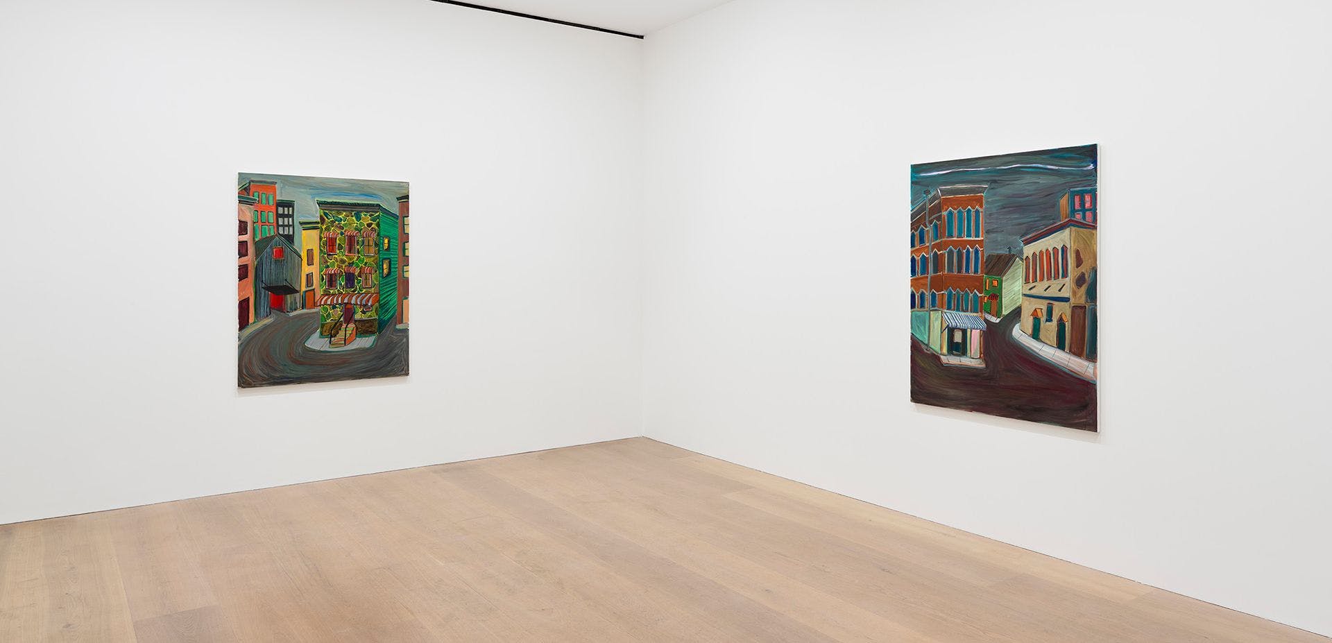 An installation view of the exhibition Josh Smith: Spectre at David Zwirner London, in 2020.