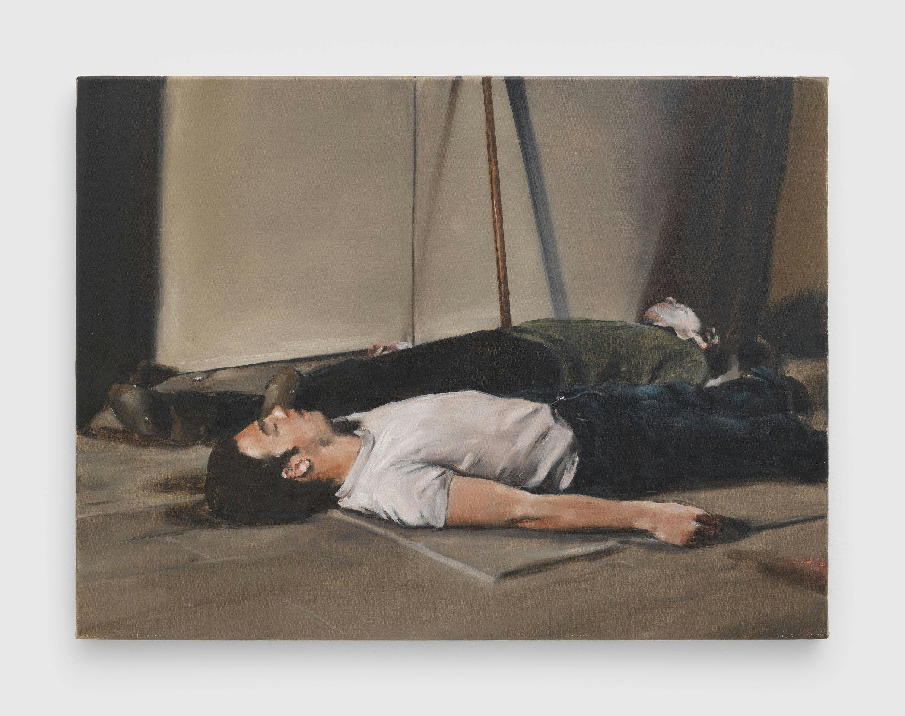 A painting by Michaël Borremans, titled The Bodies (1), dated 2005.