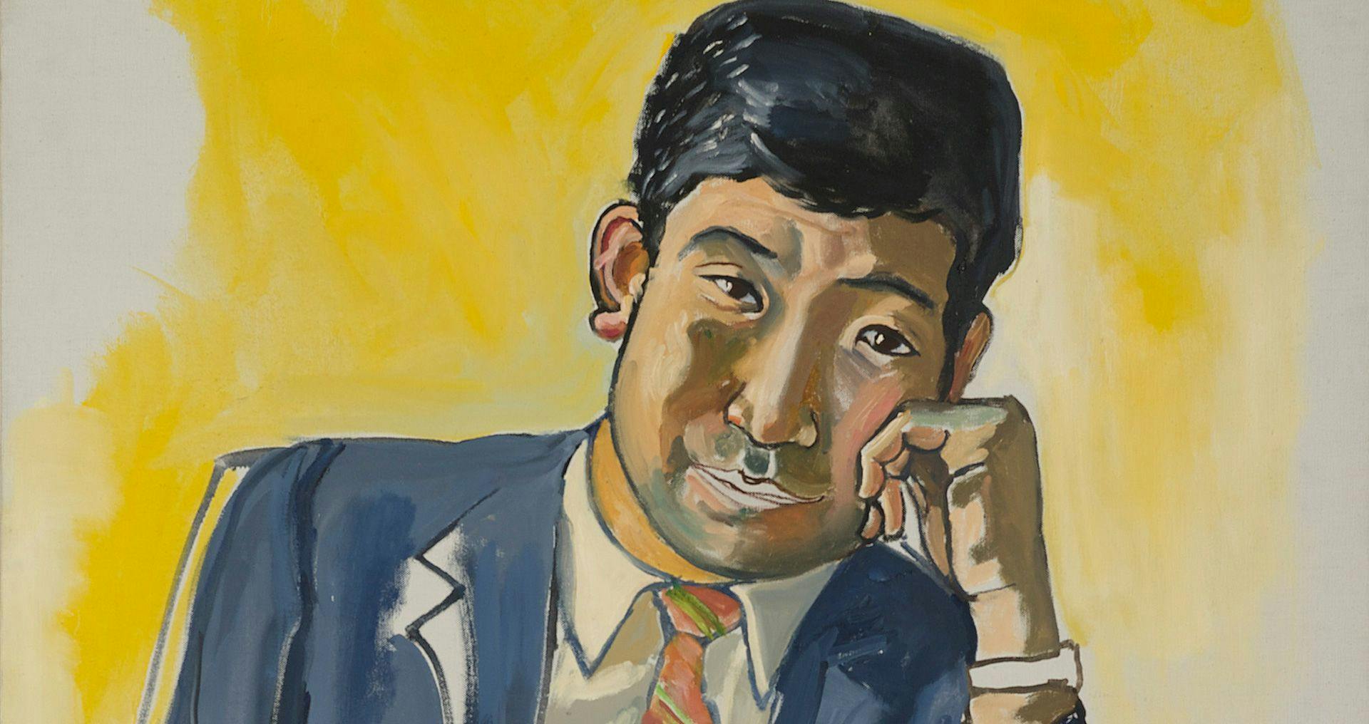 A detail from a painting by Alice Neel, titled Takahara Shindu, dated 1969.