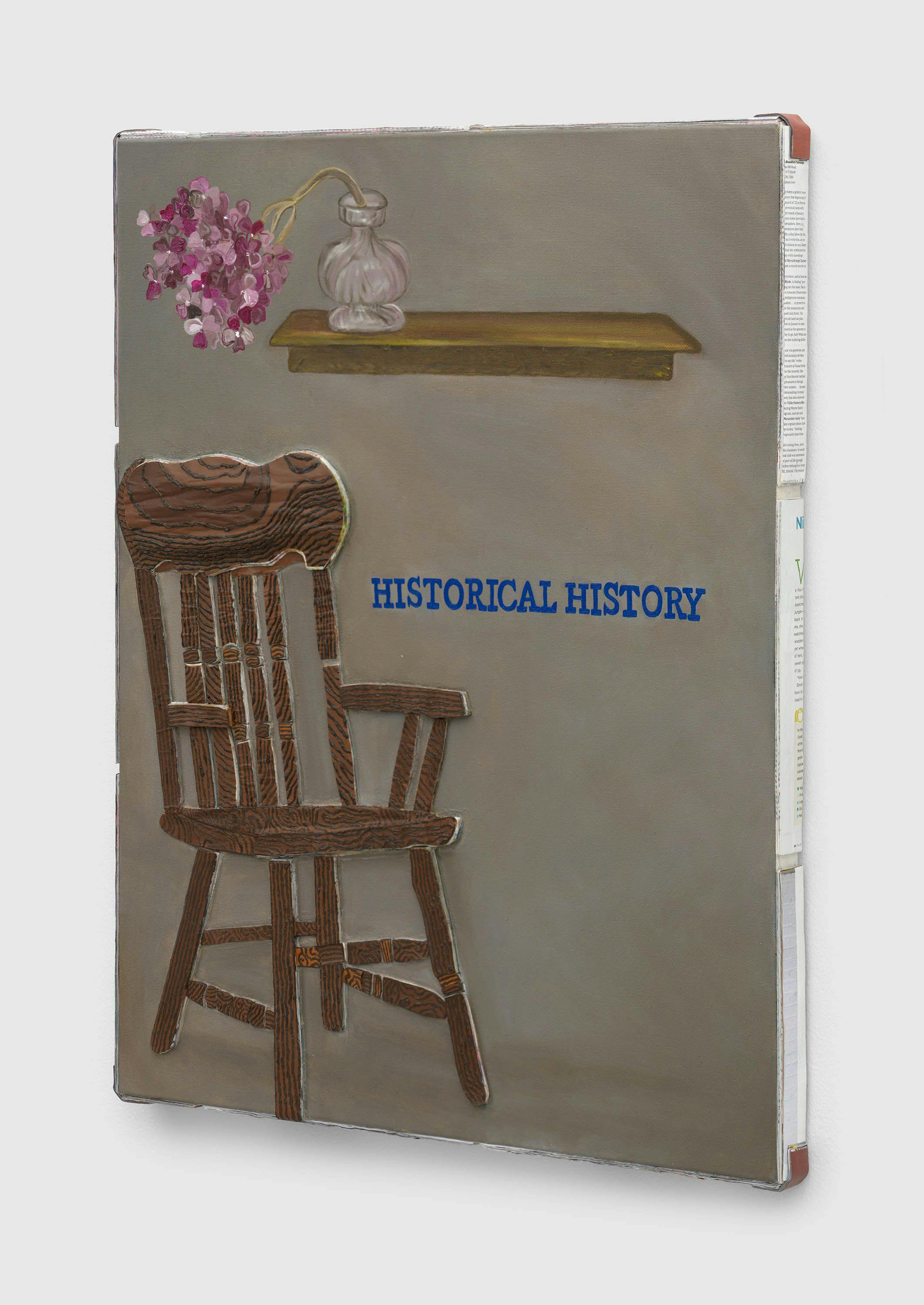 A mixed media artwork by Alexa Portigal, titled Historical History, dated 2024.