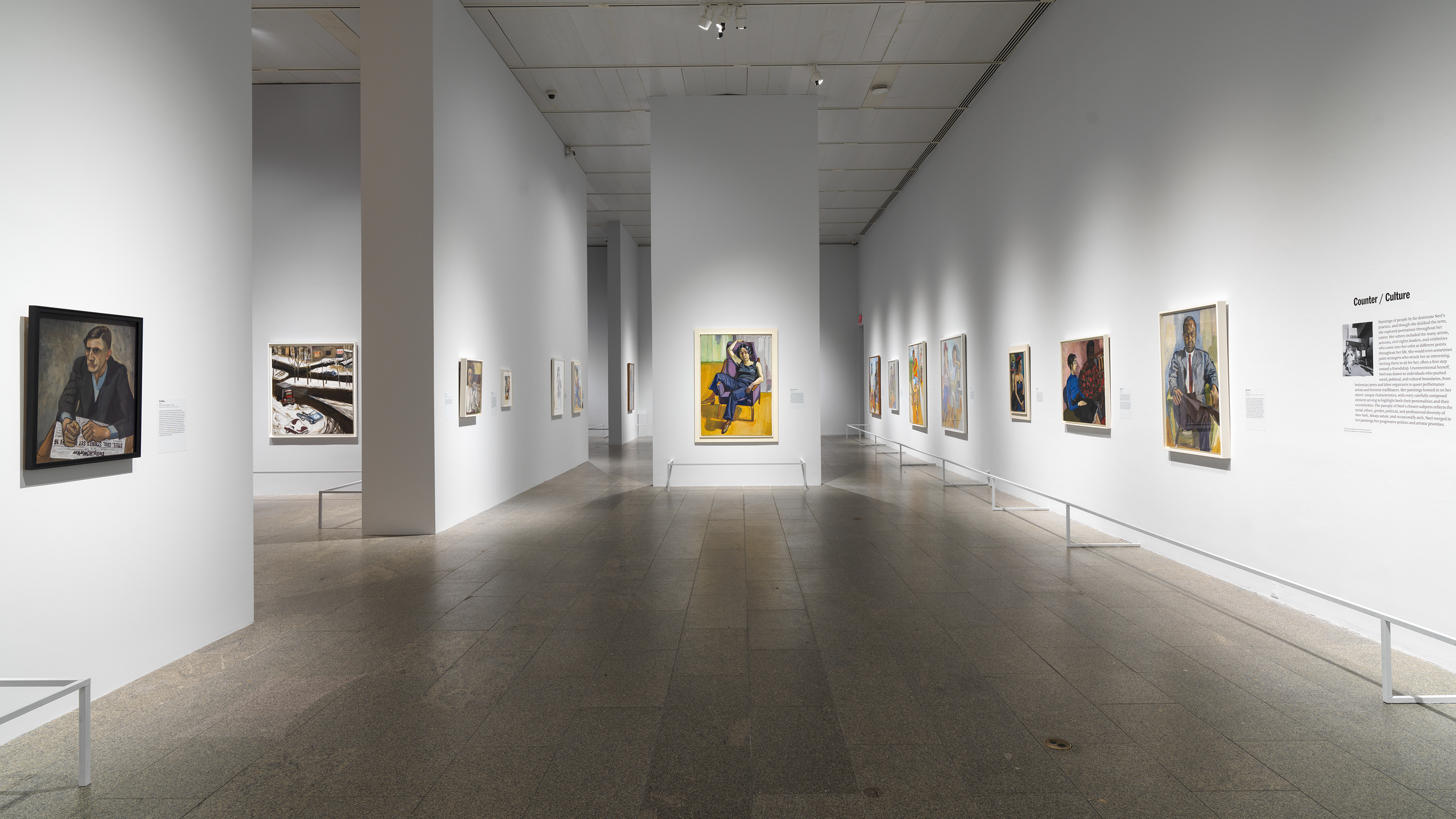 An installation view of Alice Neel: People Come First, The Metropolitan Museum of Art, 2021