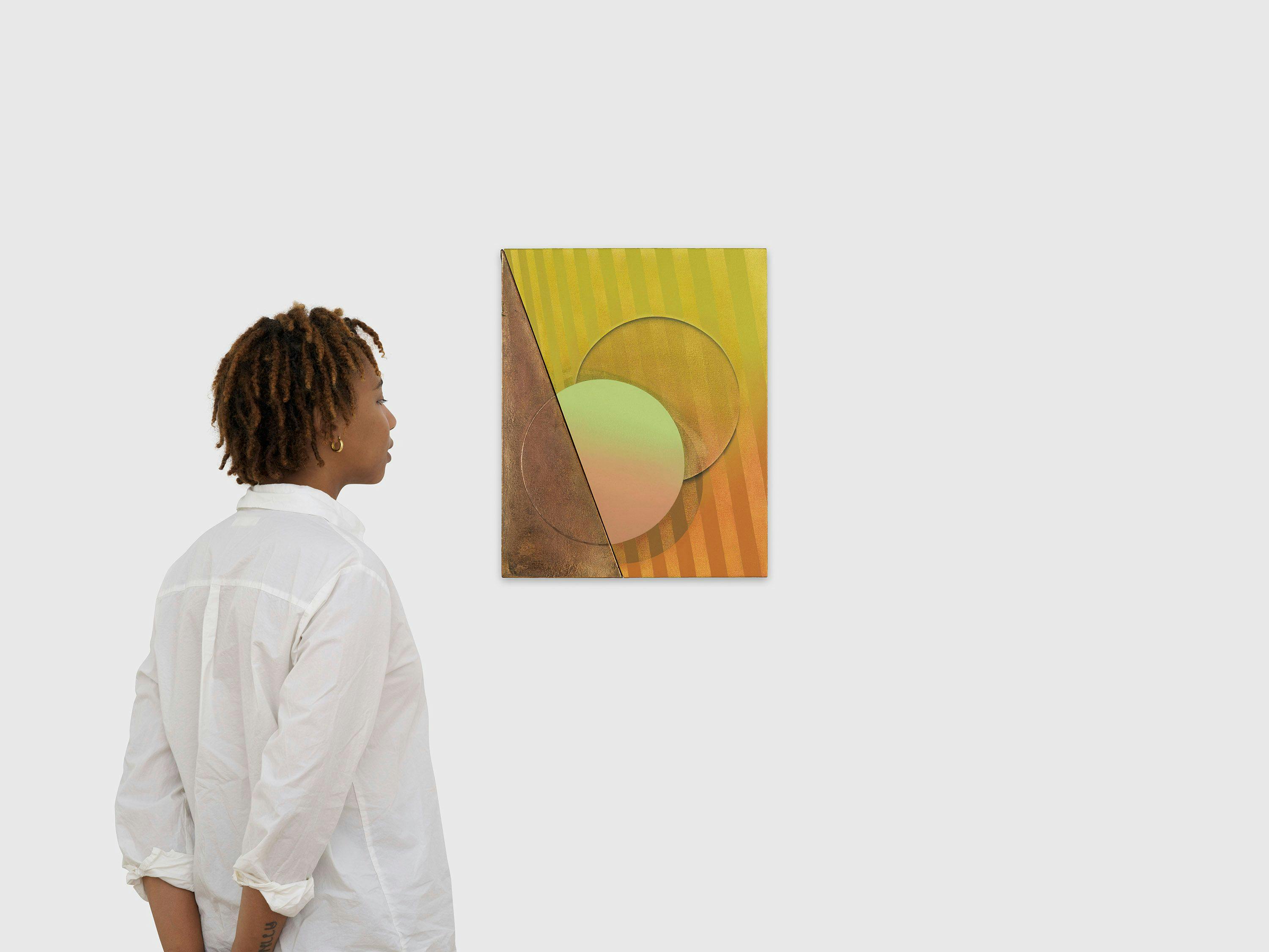 A painting by Tomma Abts, titled Konke, dated 2024.