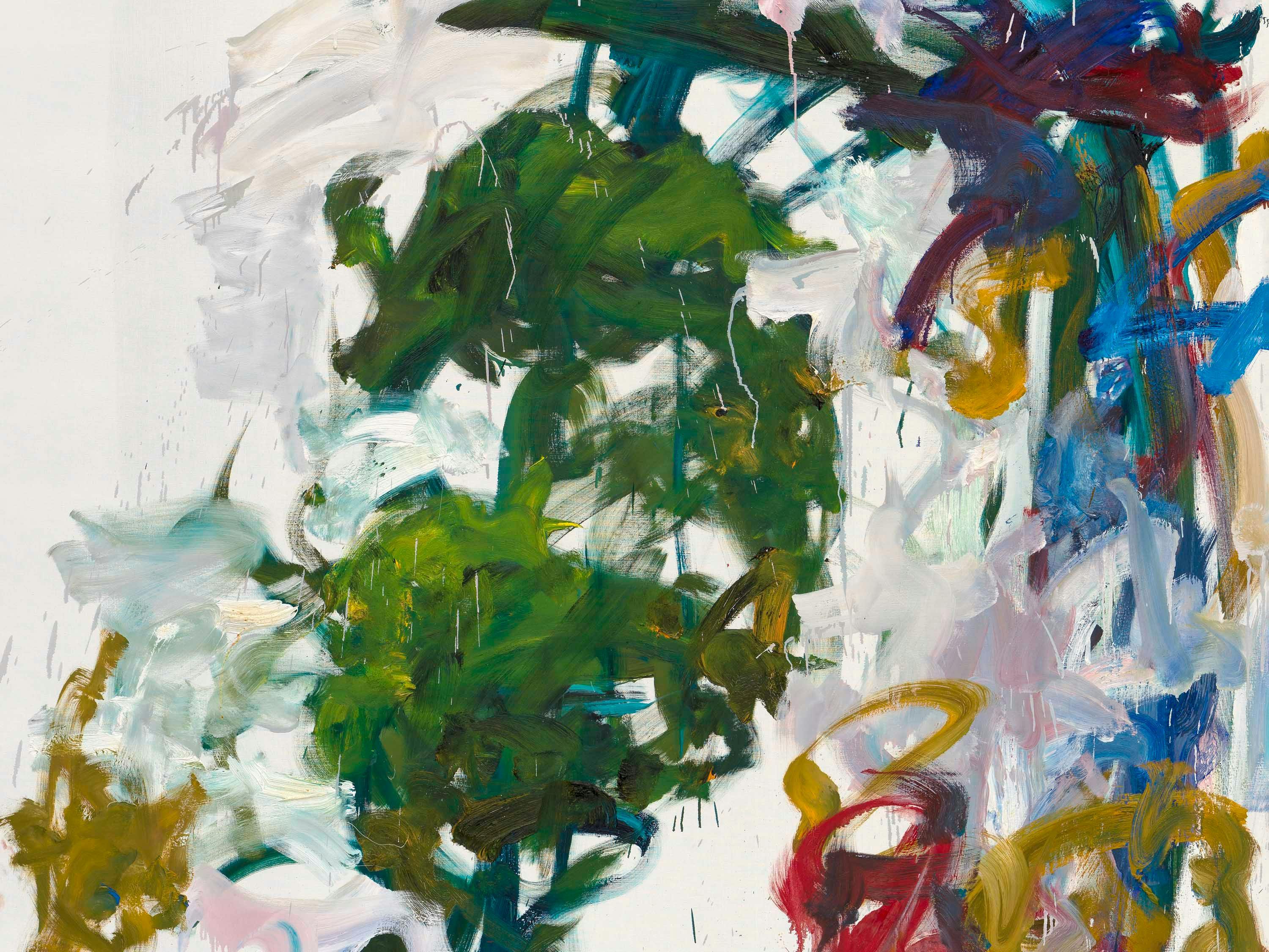 A detail from a painting by Joan Mitchell, titled Sunflowers, 1990 to 1991.