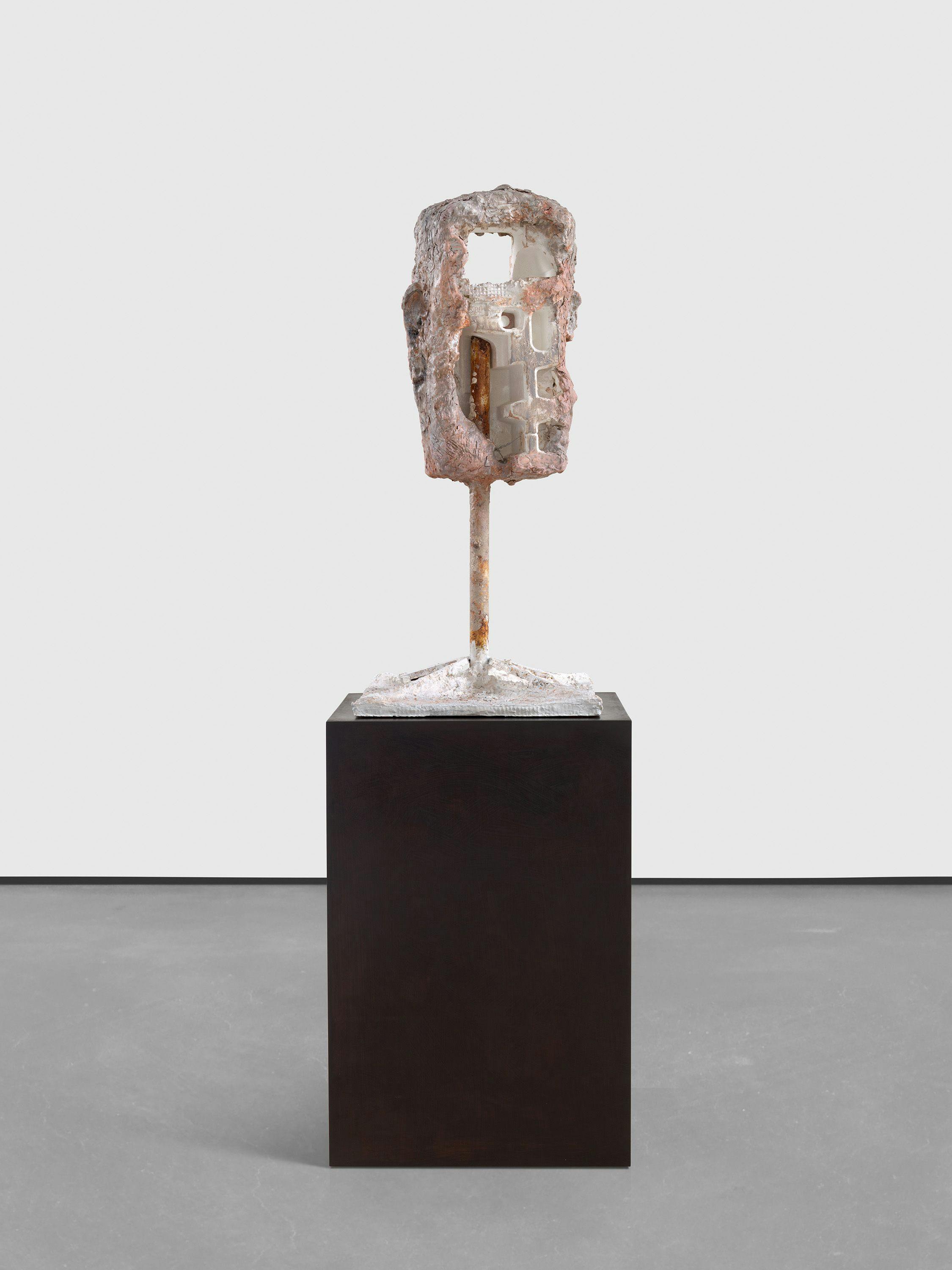 A mixed media sculpture by Huma Bhabha, titled Lucky, dated 2022.