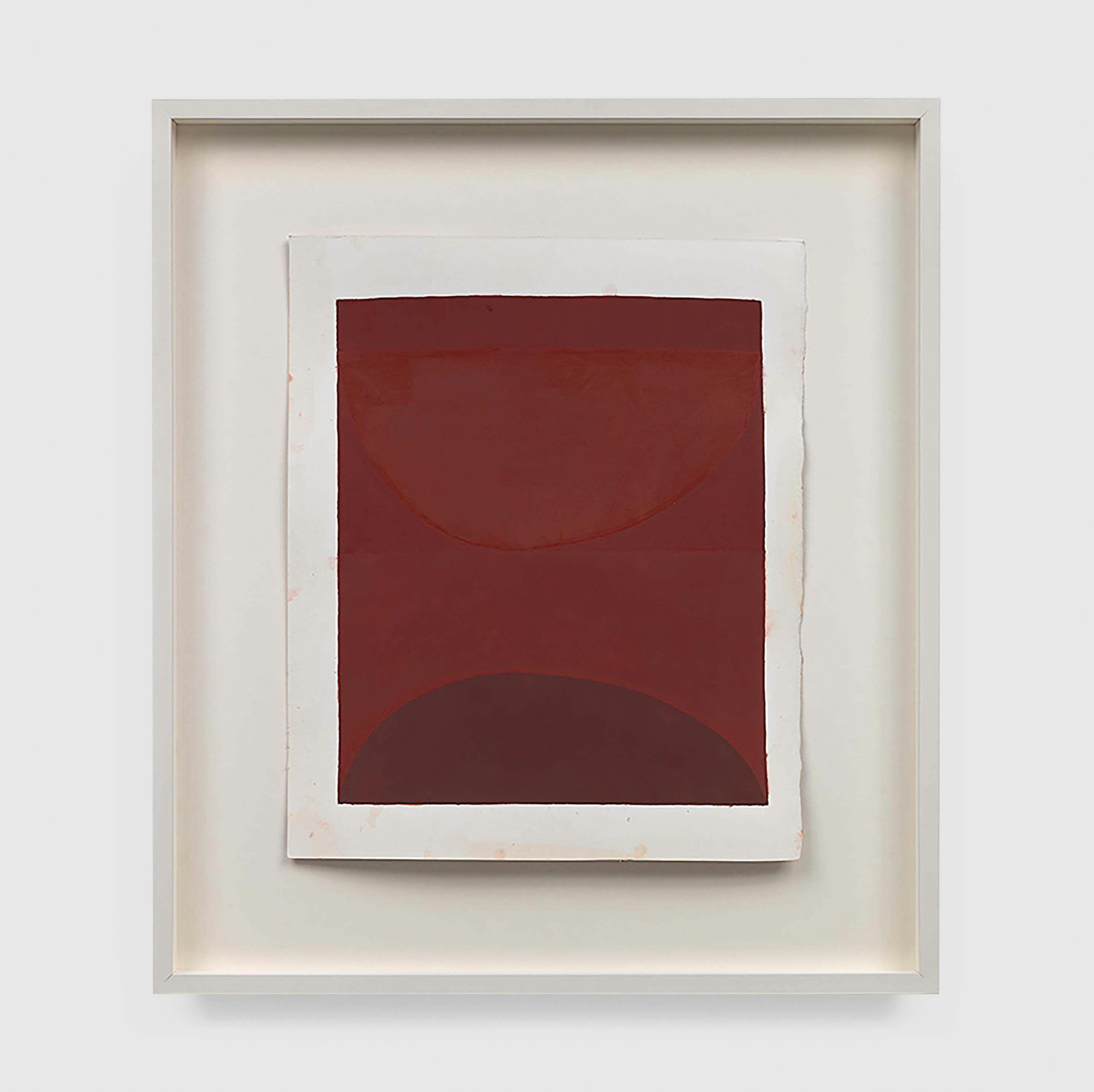 A work on paper by Suzan Frecon, titled embodiment of red, after DUST, dated 2013.