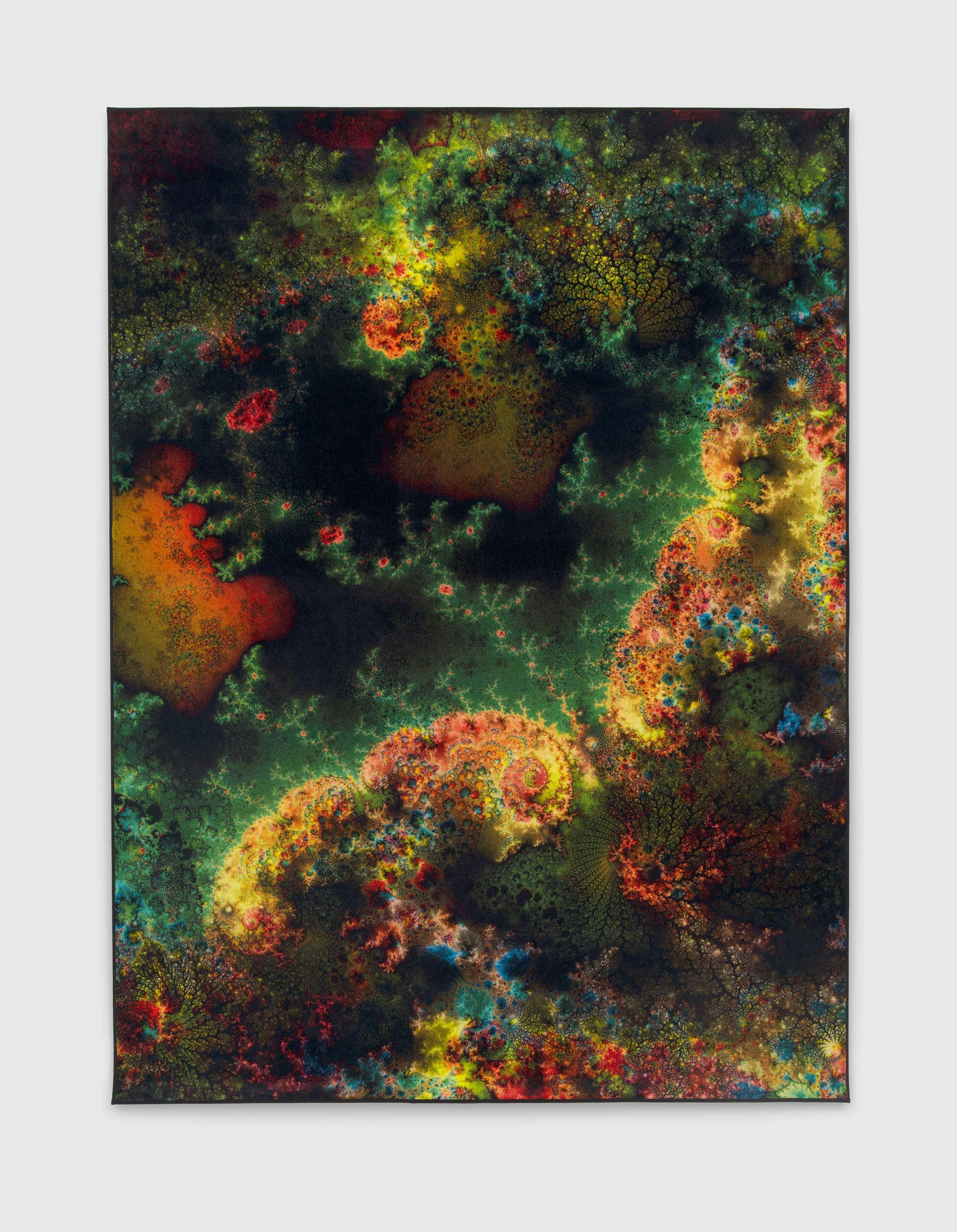 A Colaris print on velour carpet by Thomas Ruff, titled d.o.pe.03 I, dated 2022.