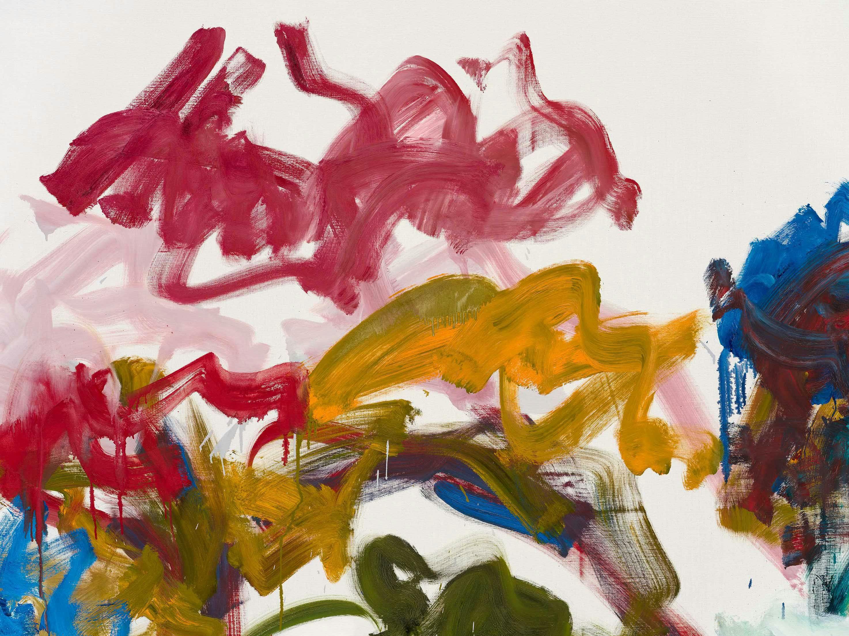A detail from a painting by Joan Mitchell, titled Sunflowers, 1990 to 1991.
