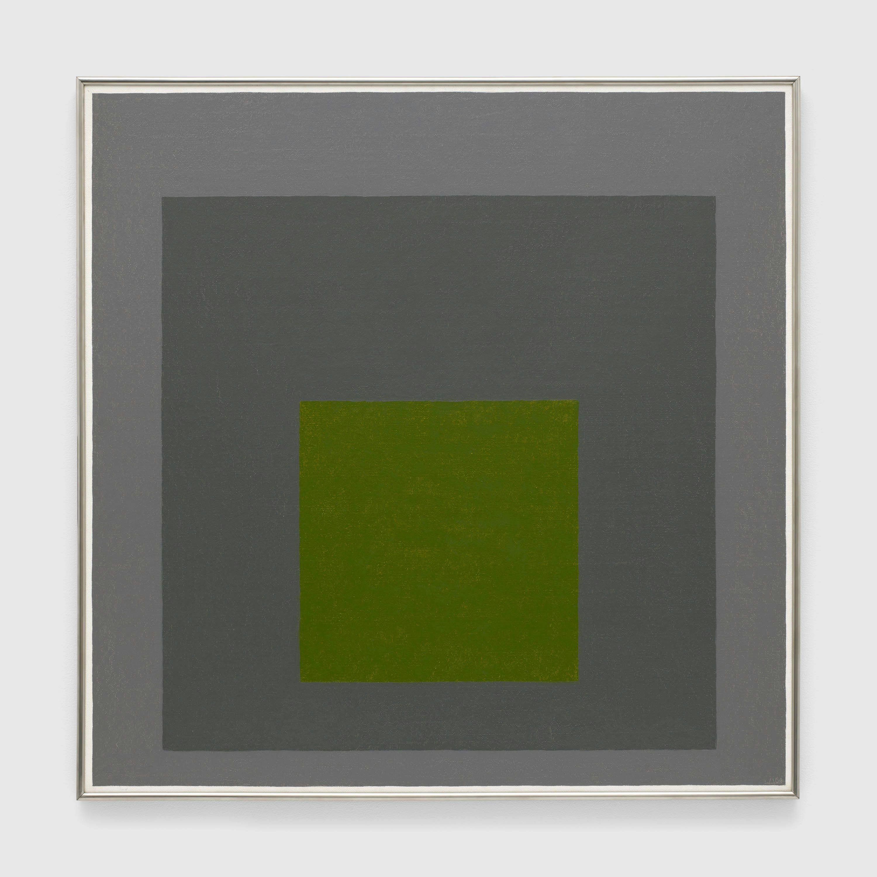 A painting by Josef Albers, titled Study for Homage to the Square: Starting Anew, dated 1964.