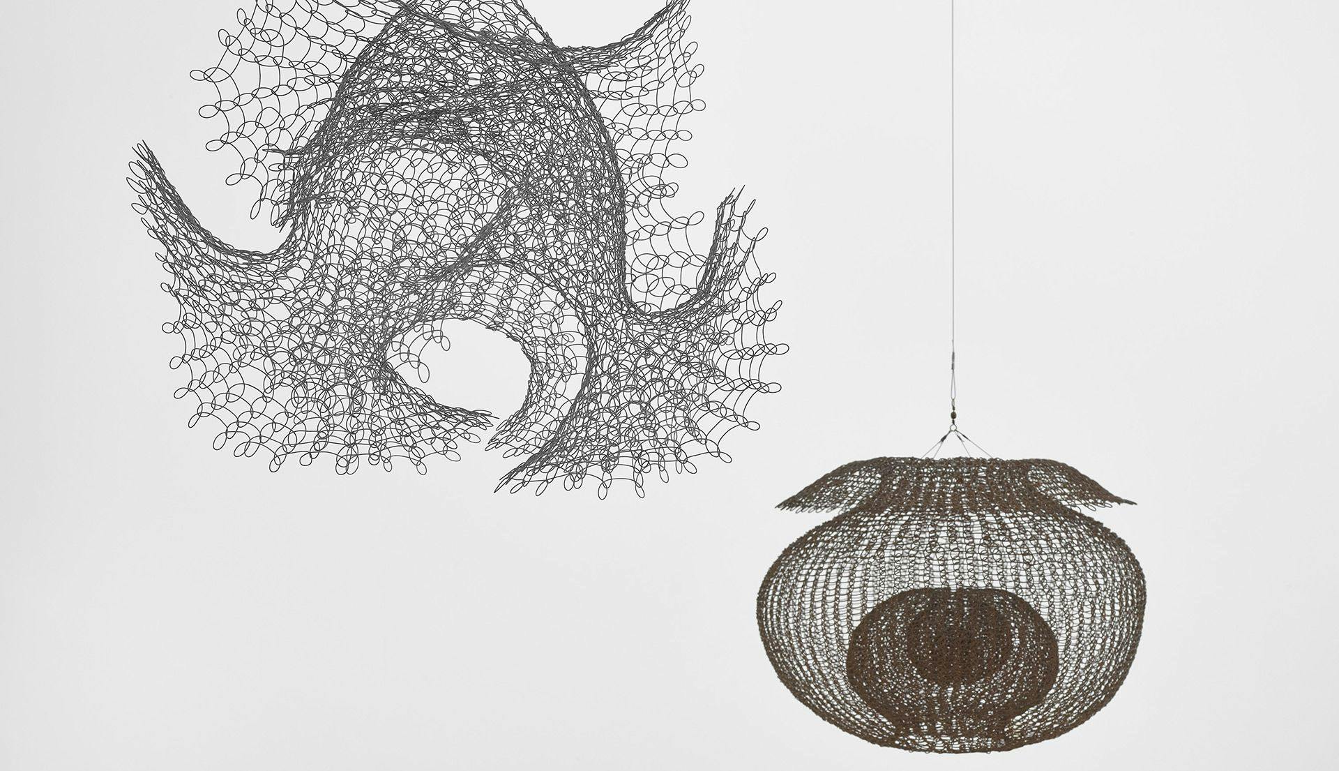 An Installation view of an exhibition titled, Ruth Asawa: A Line Can Go Anywhere, at David Zwirner, London in 2020.