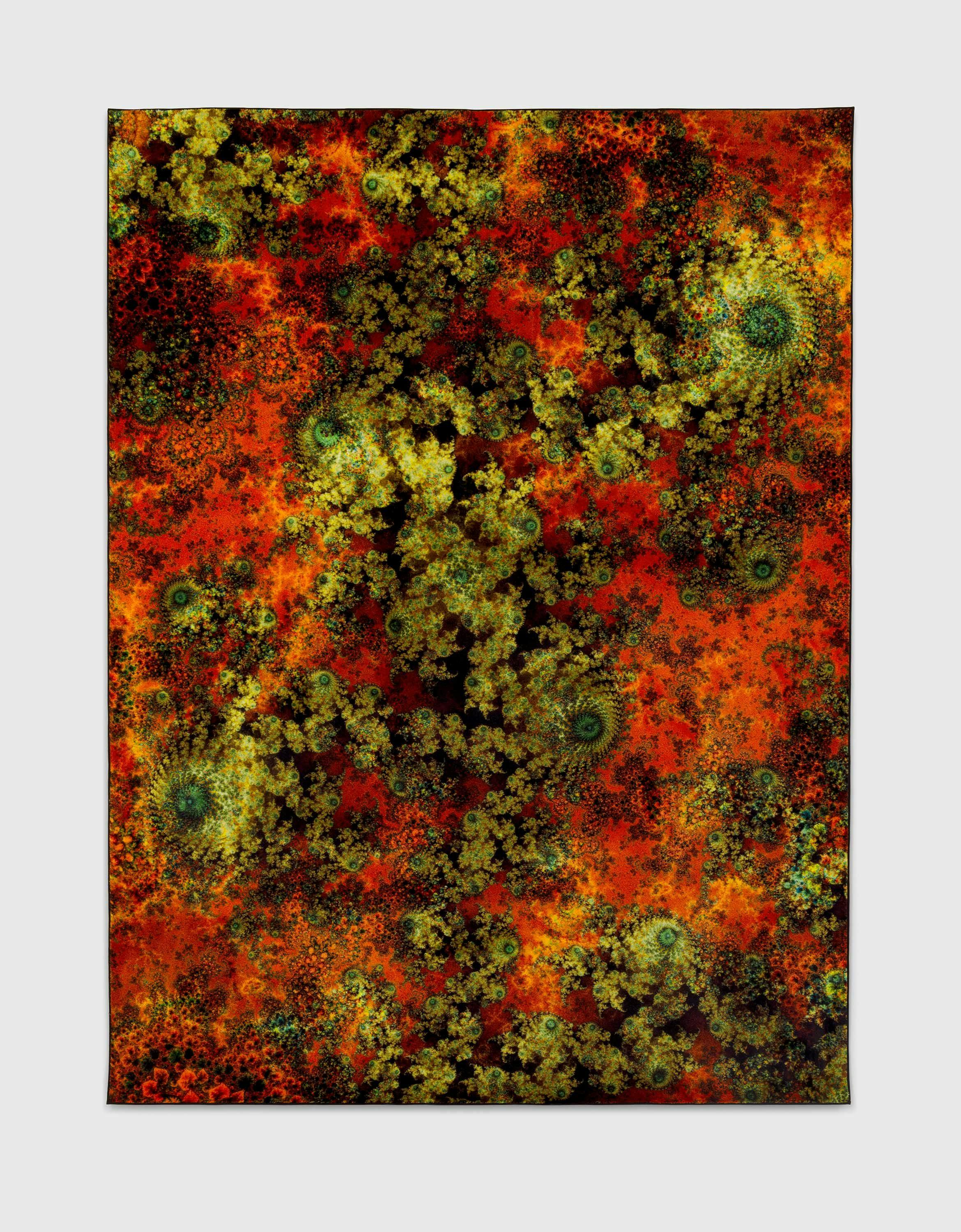 A Colaris print on velour carpet by Thomas Ruff, titled d.o.pe.04 I, dated 2022.