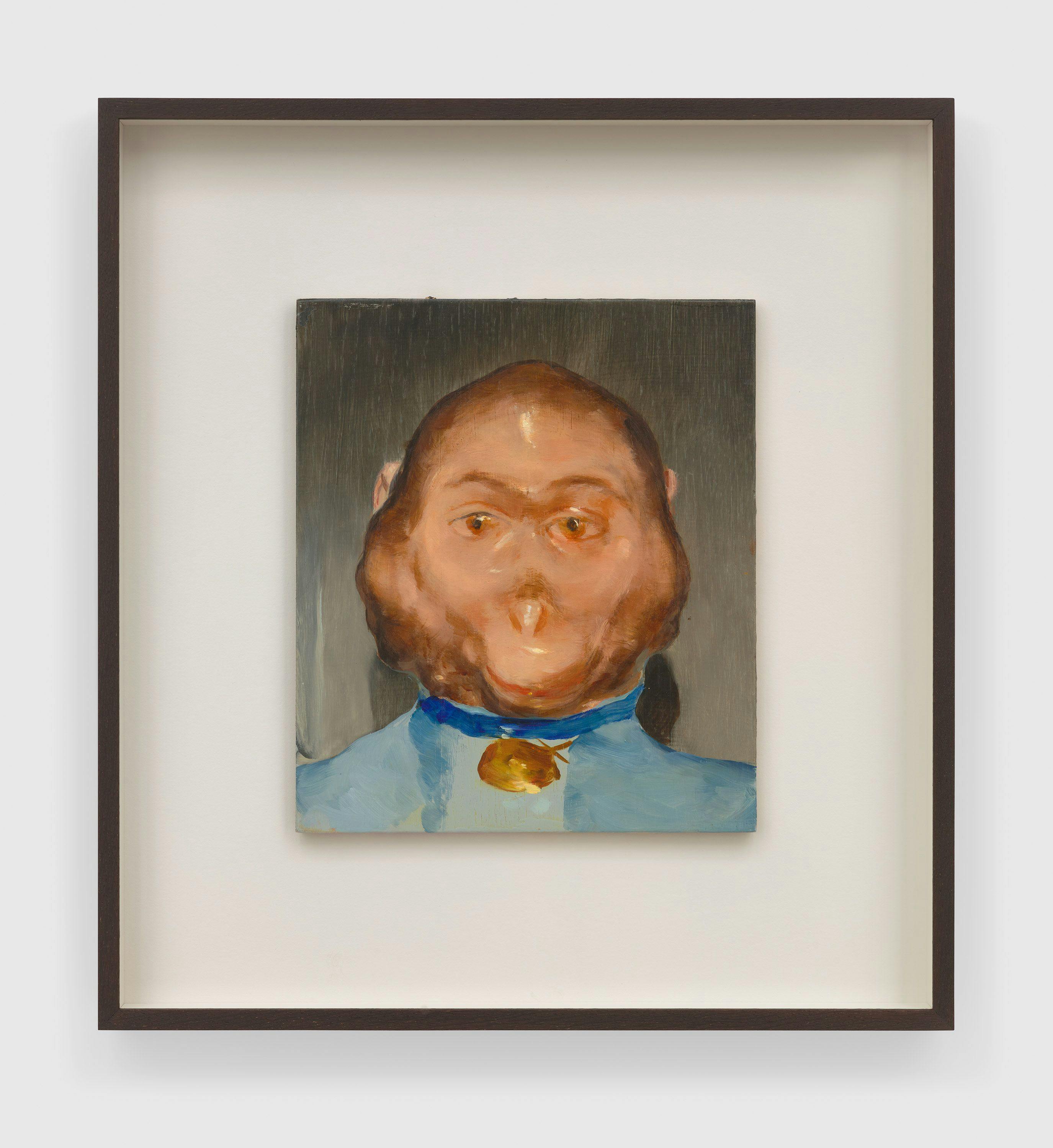 A painting by Michaël Borremans, titled The Monkey II, dated 2023.