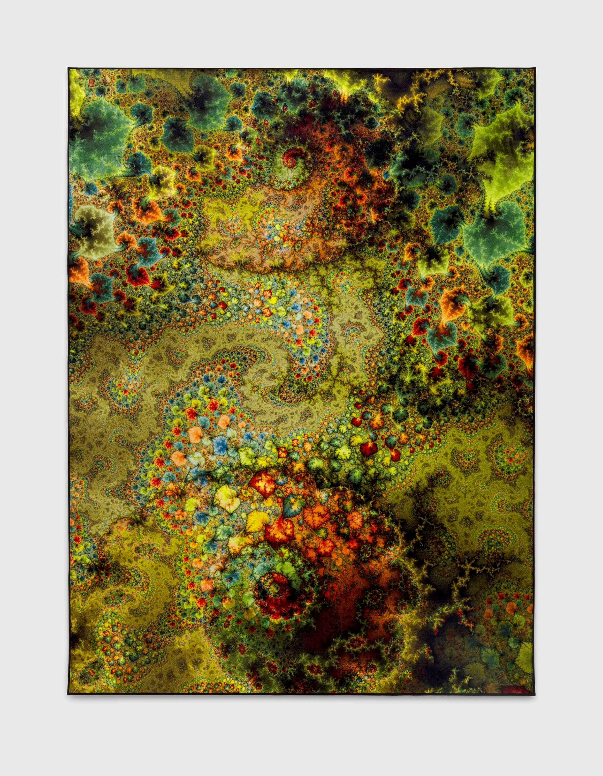 A Colaris print on velour carpet by Thomas Ruff, titled d.o.pe.01, dated 2022.