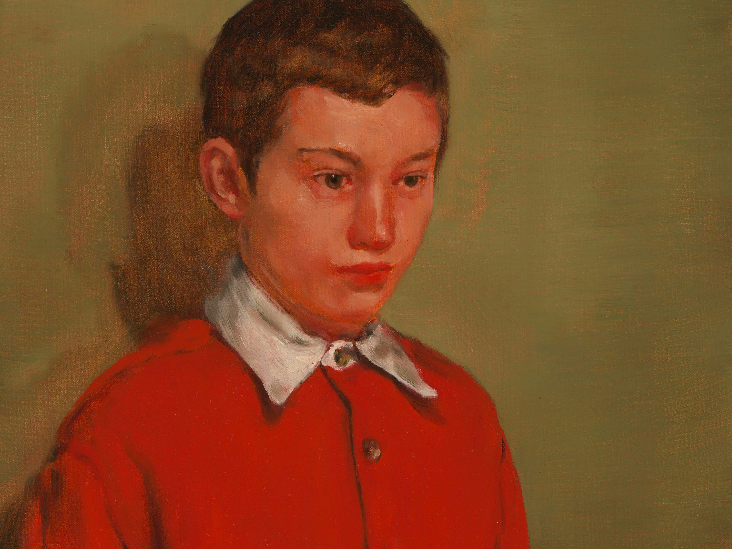 A painting by Michaël Borremans, titled The Talent II, dated 2023.
