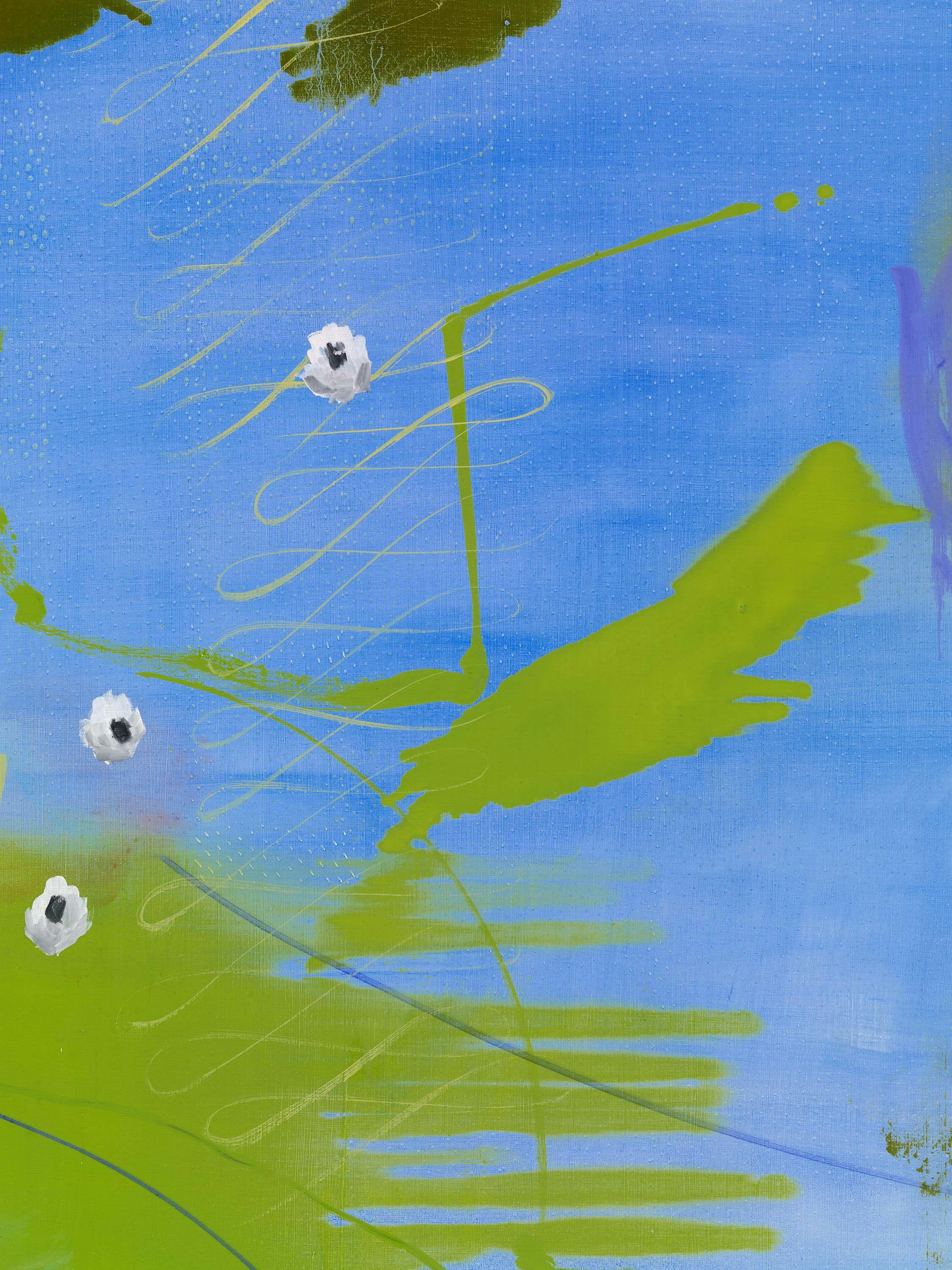 A detail from a painting by Emma McIntyre, titled Queen of the air, dated 2023.