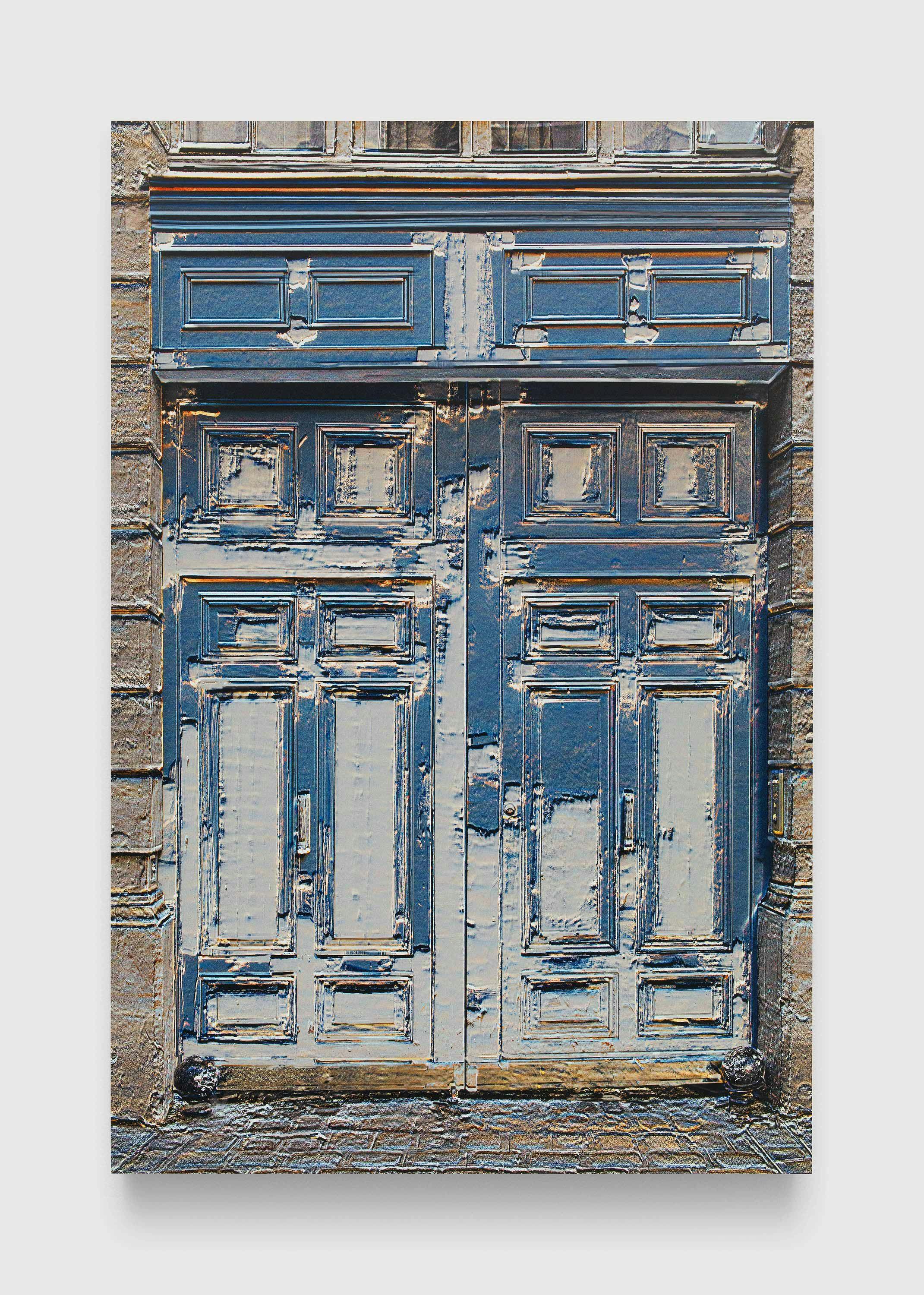 A photograph by James Welling, titled Paris Door, dated in 2017 and 2023.