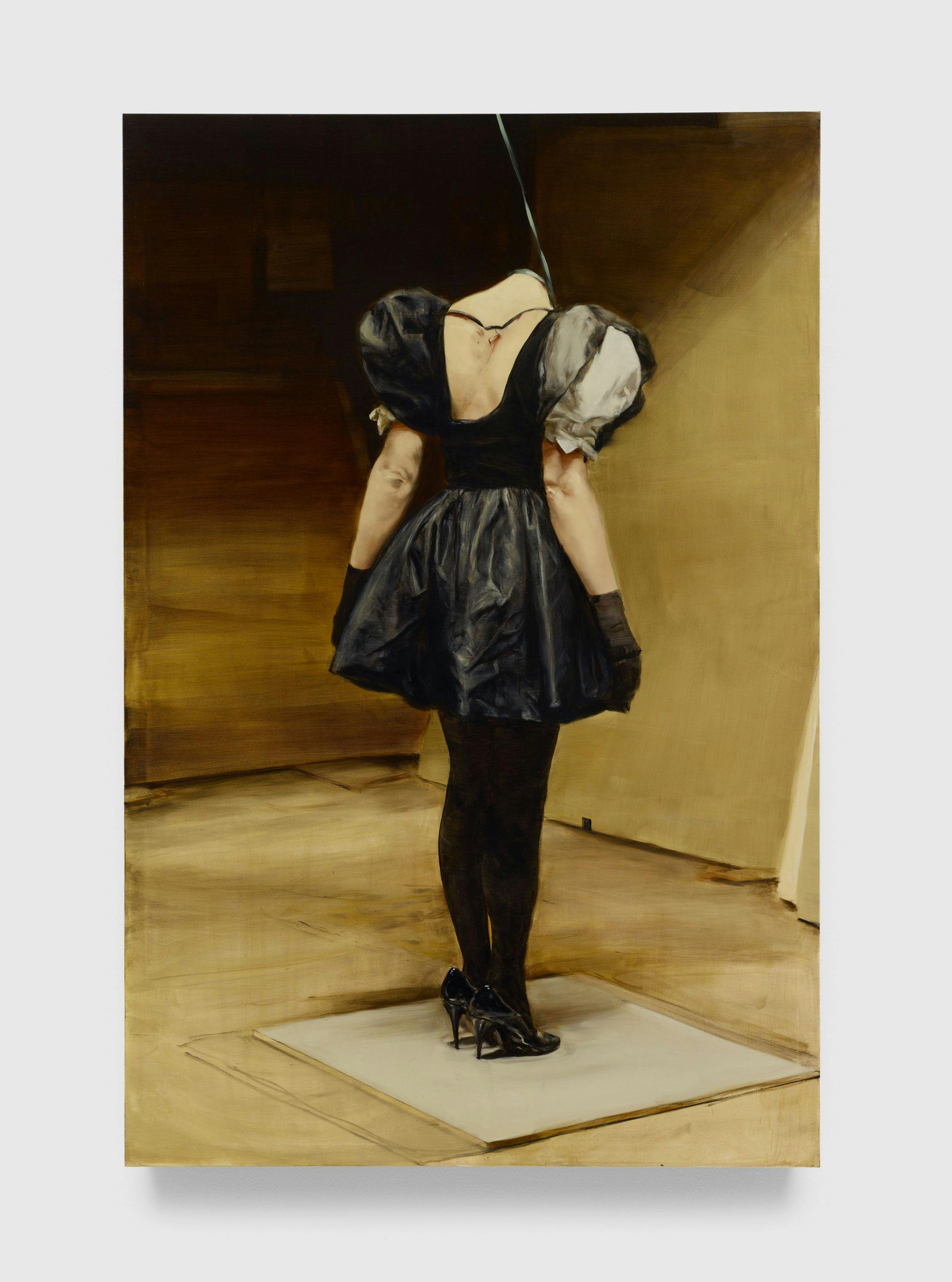 A painting by Michaël Borremans, titled The Loan, dated 2011.