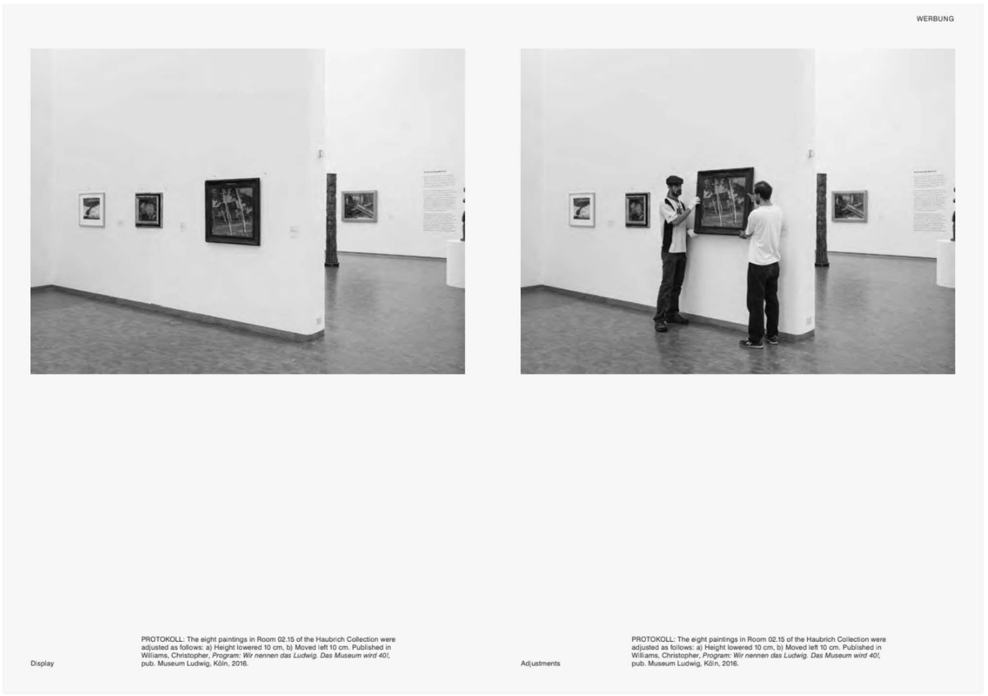 Printed matter relating to an exhibition  titled christopher williams: werbung: adapted for use / provisional prop / a 48‑hour display of quality framing materials, at haubrok foundation in 2021.