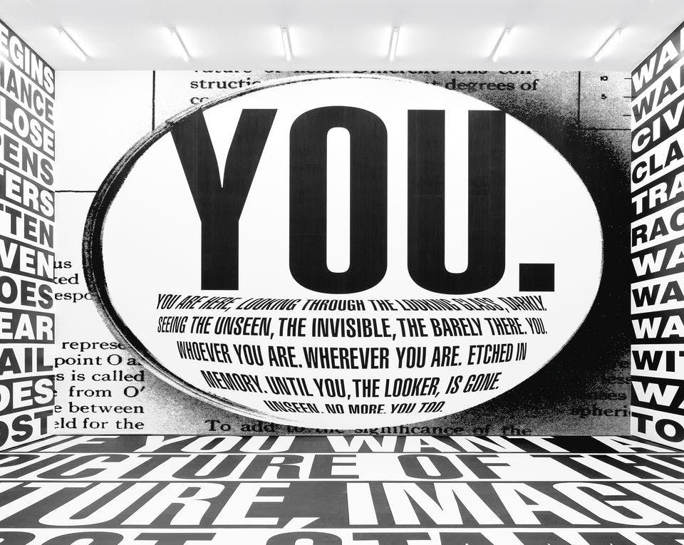 An image by Barbara Kruger called Untitled Truth, 2017.