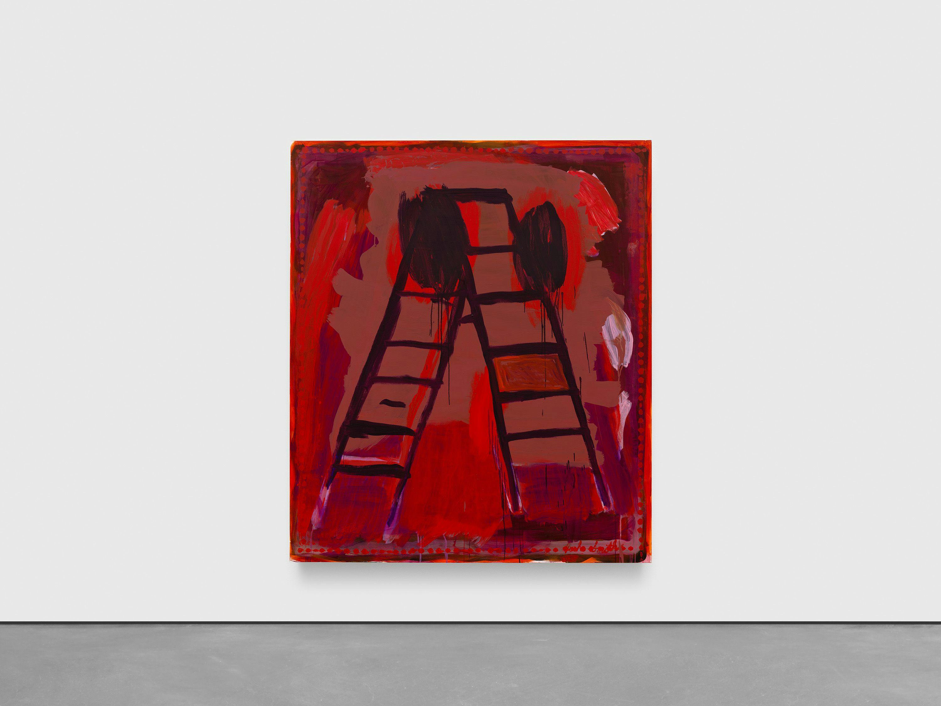 A painting by Josh Smith, titled Stepladder, dated 2023.