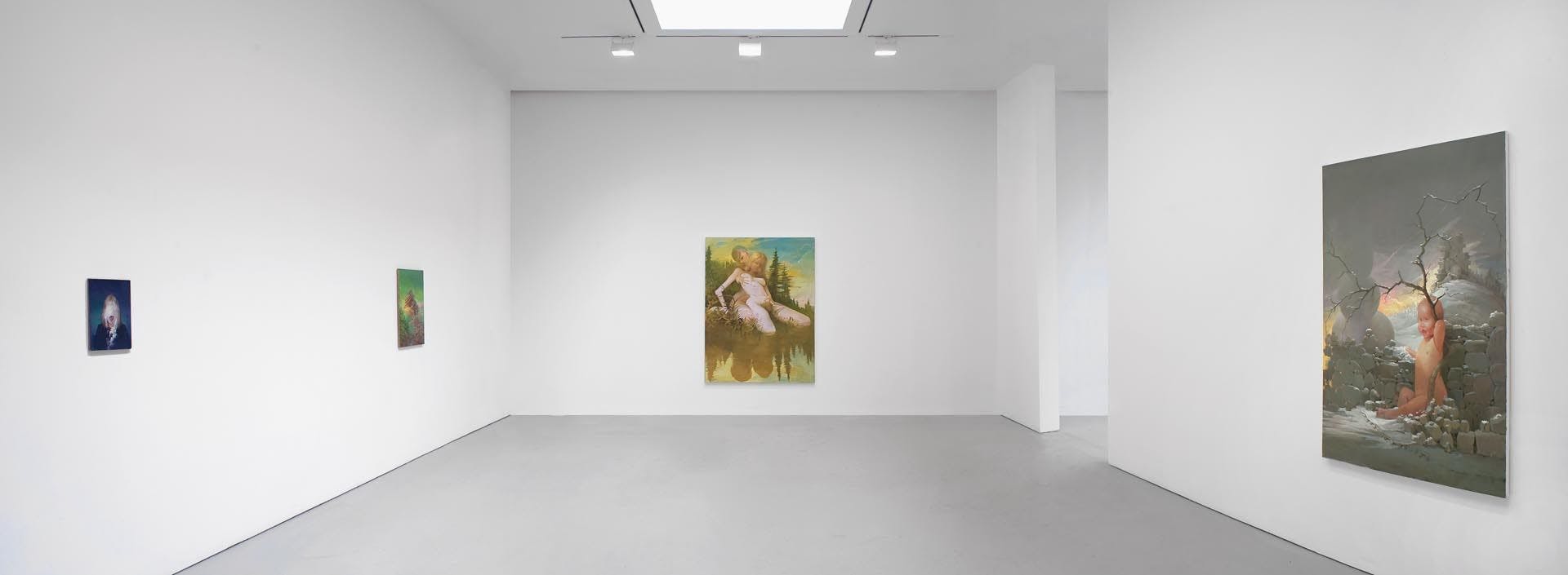 Installation view of the exhibition, Lisa Yuskavage: New Paintings, at David Zwirner in New York, dated 2009.