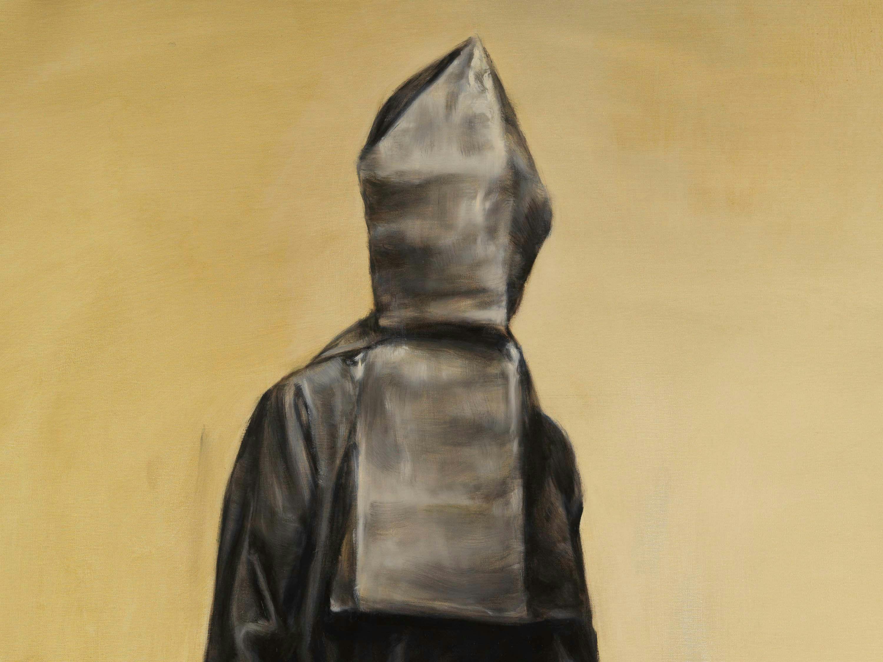 A detail from a painting by Michael Borremans, titled Black Mould II, dated 2014