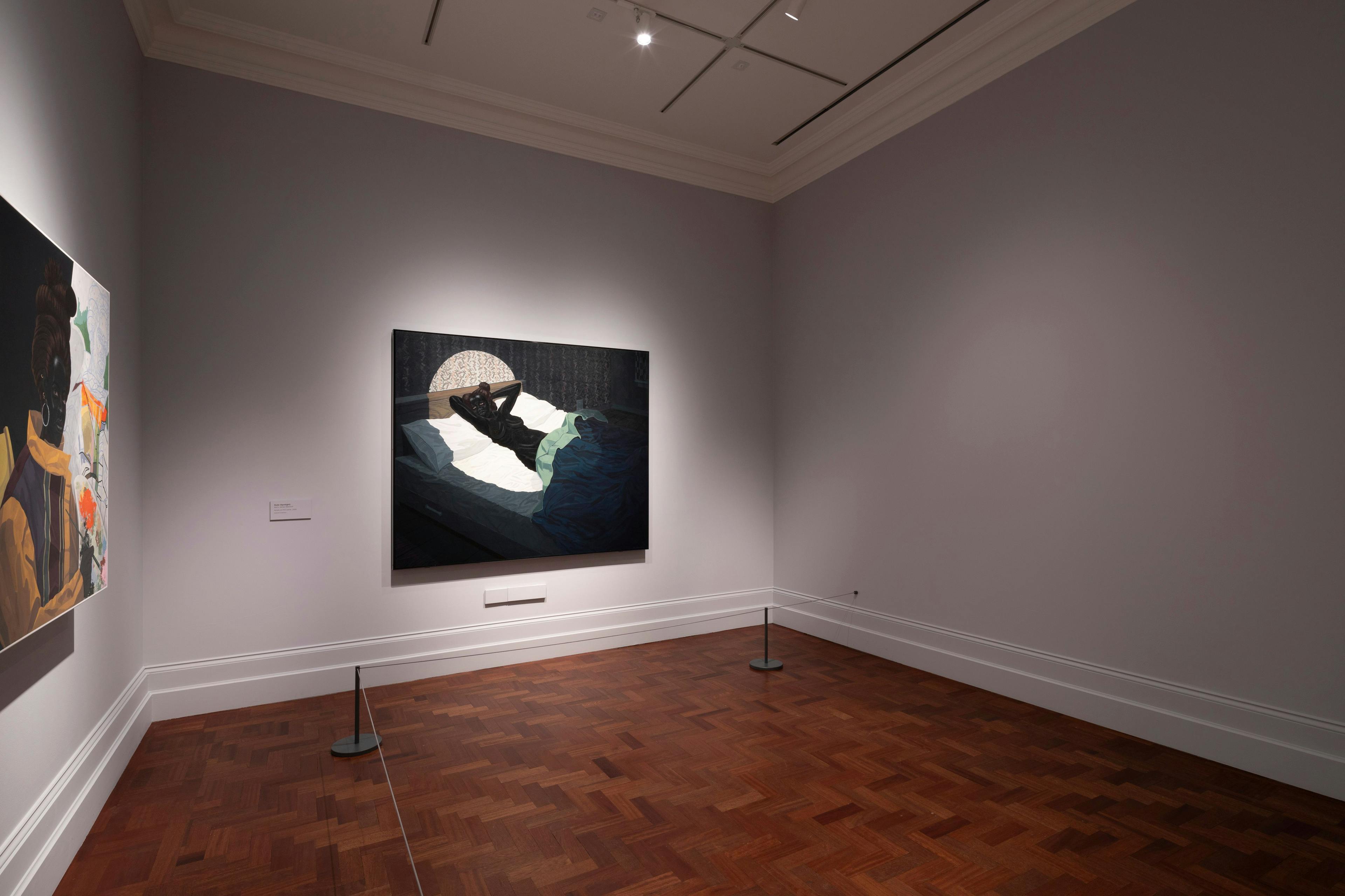 Installation view of the exhibition, The Time is Always Now: Artists Reframe the Black Figure, at The National Portrait Gallery in  London, dated 2024.