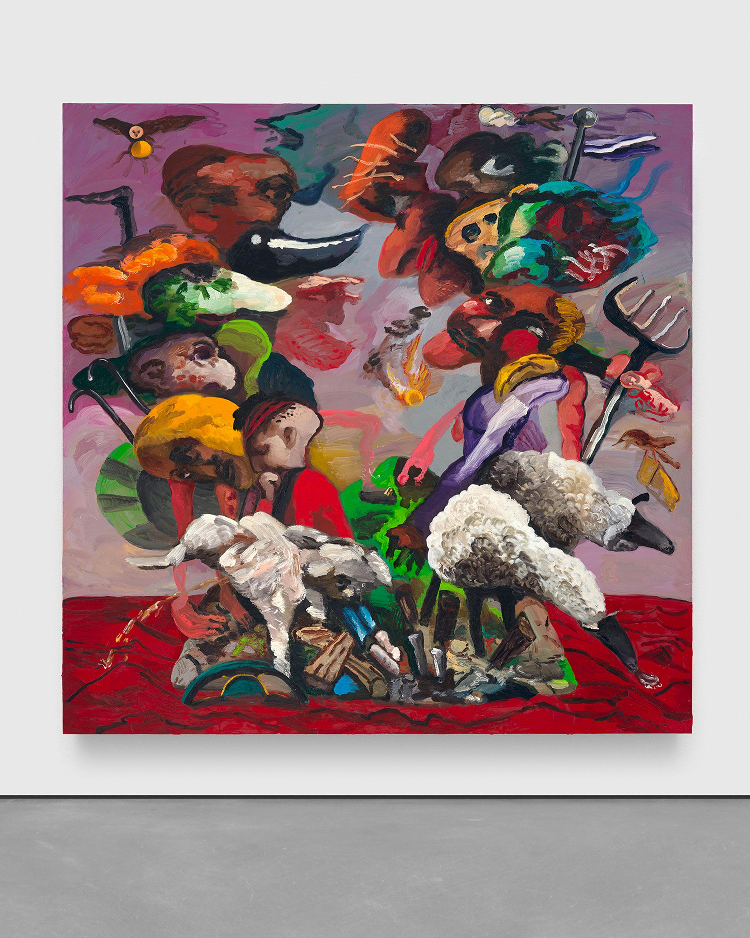 A painting Dana Schutz, titled ﻿The Island, dated 2023.