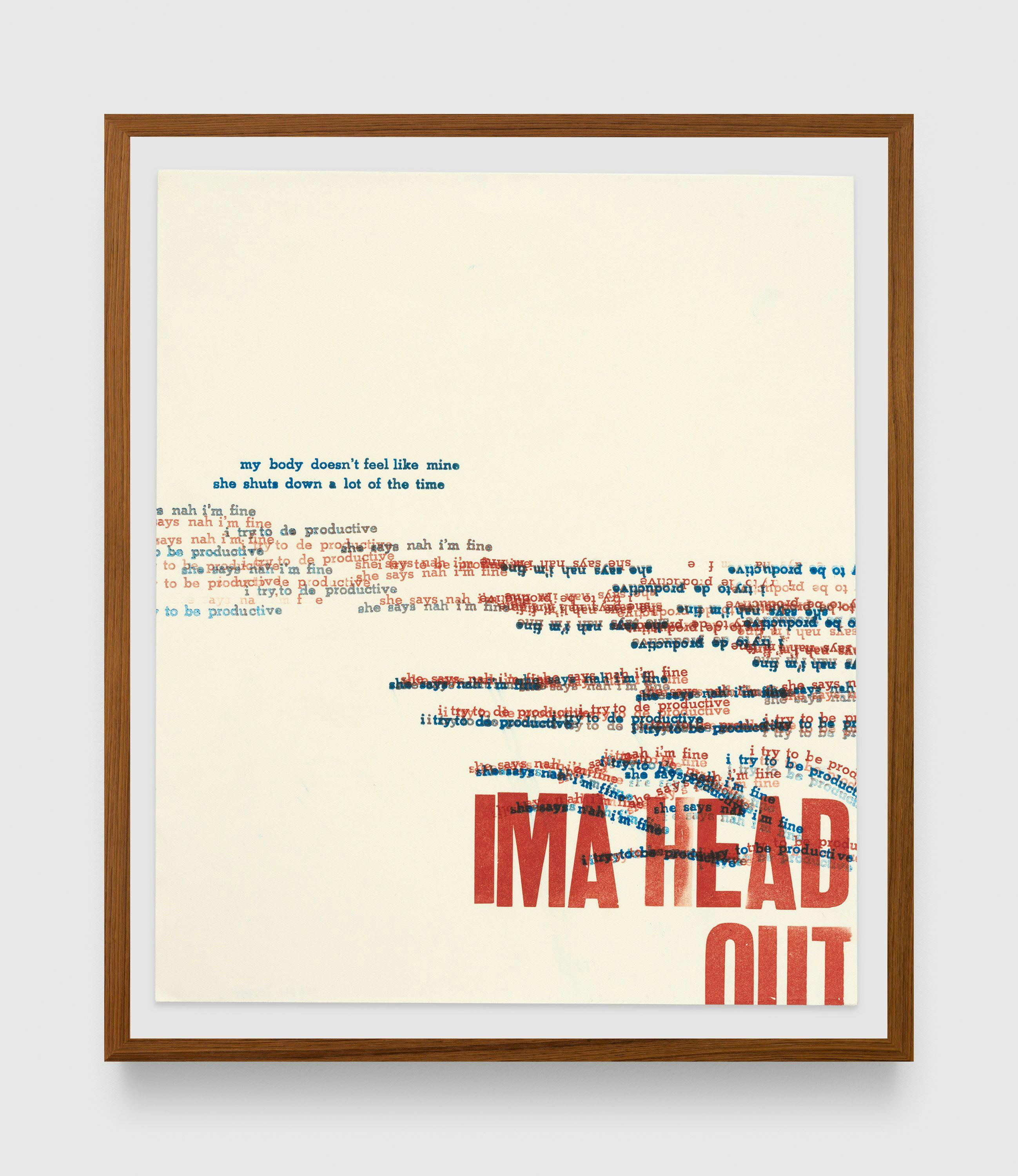 A print by Valerie Lozano, titled Concrete Poem, dated 2018.