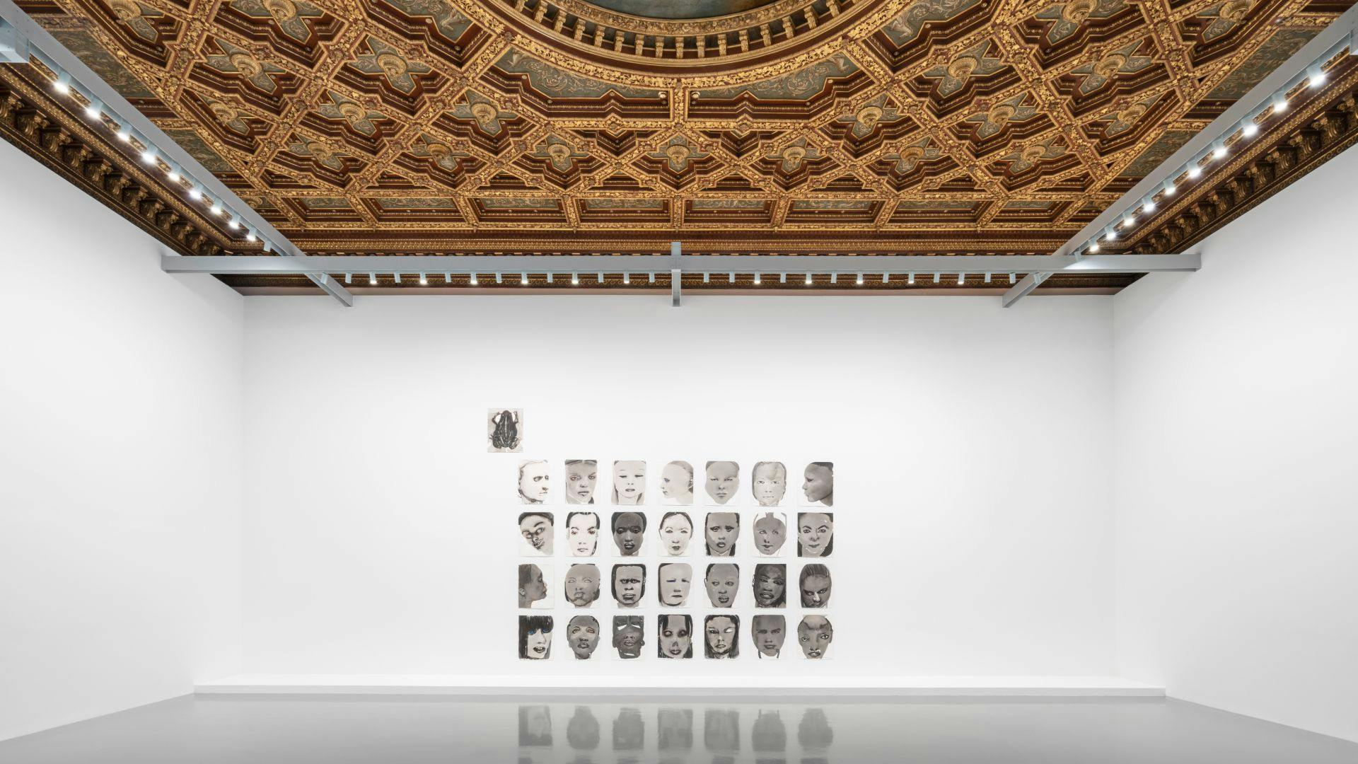 Installation view of the exhibition, Marlene Dumas. open-end, at Palazzo Grassi in Venice, dated 2022.