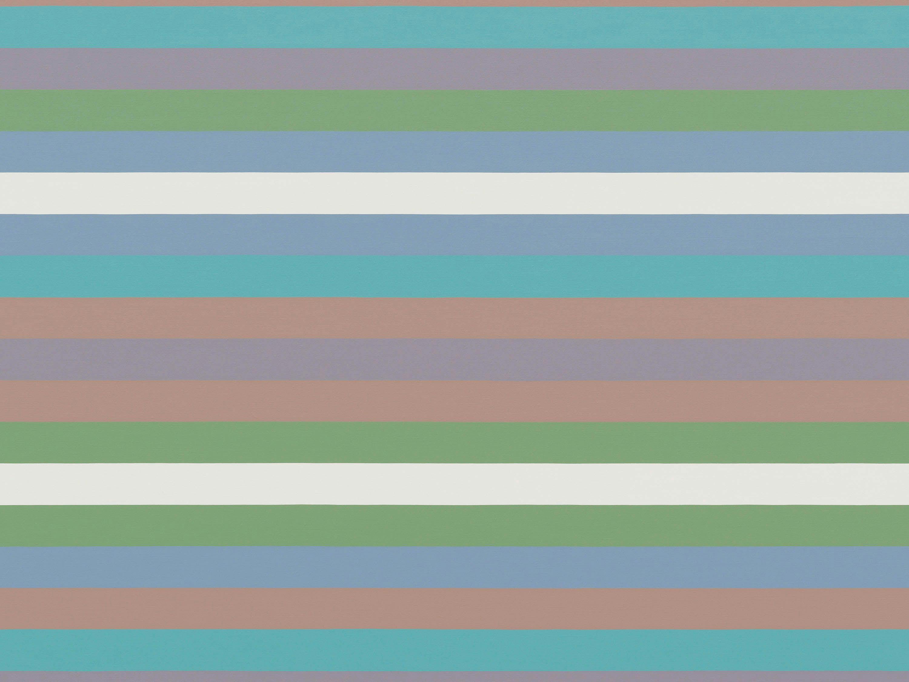 A detail from a painting by Bridget Riley, titled Intervals 12, dated 2021.