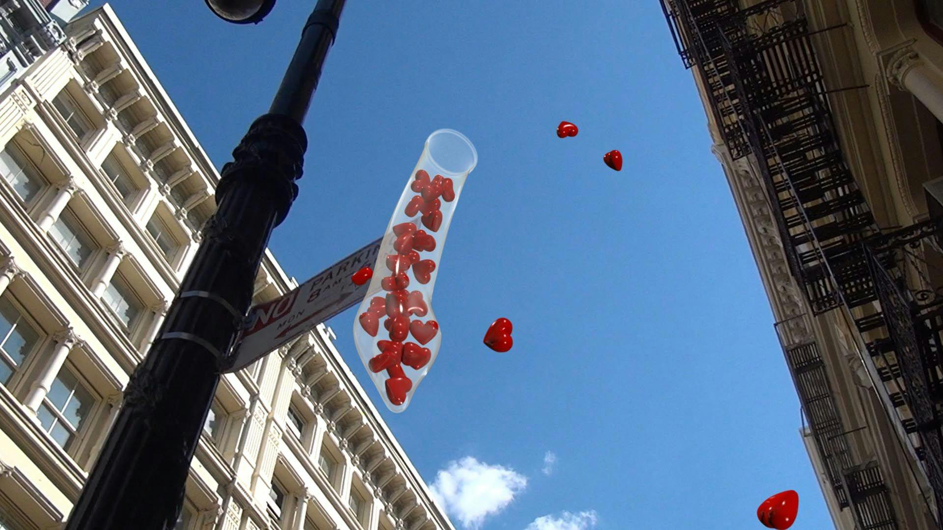 A still from a film by Jordan Wolfson titled Raspberry Poser, dated 2012.