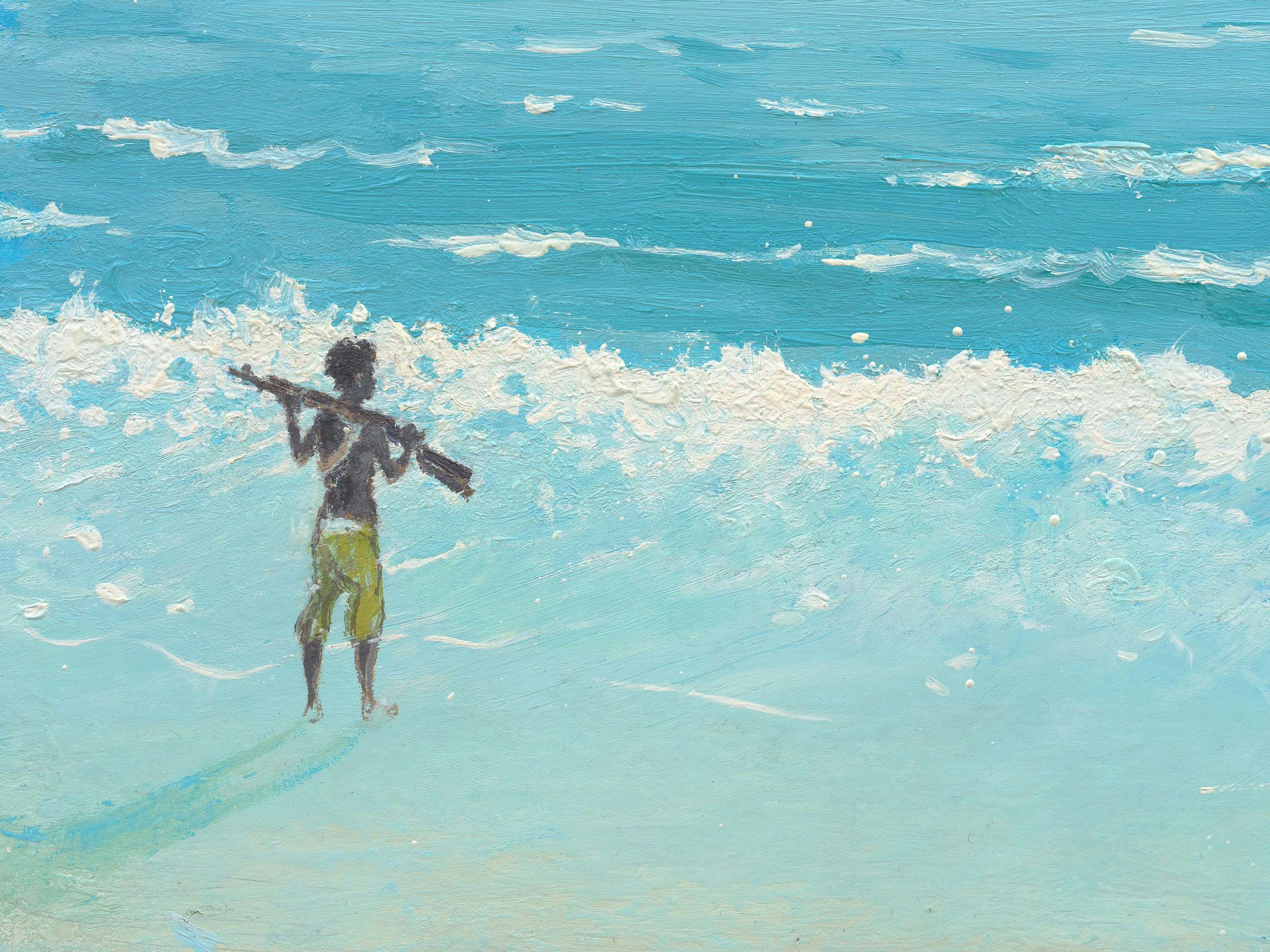 A detail from a painting by Francis Alÿs, titled Guerrero, Mexico, dated 2014.
