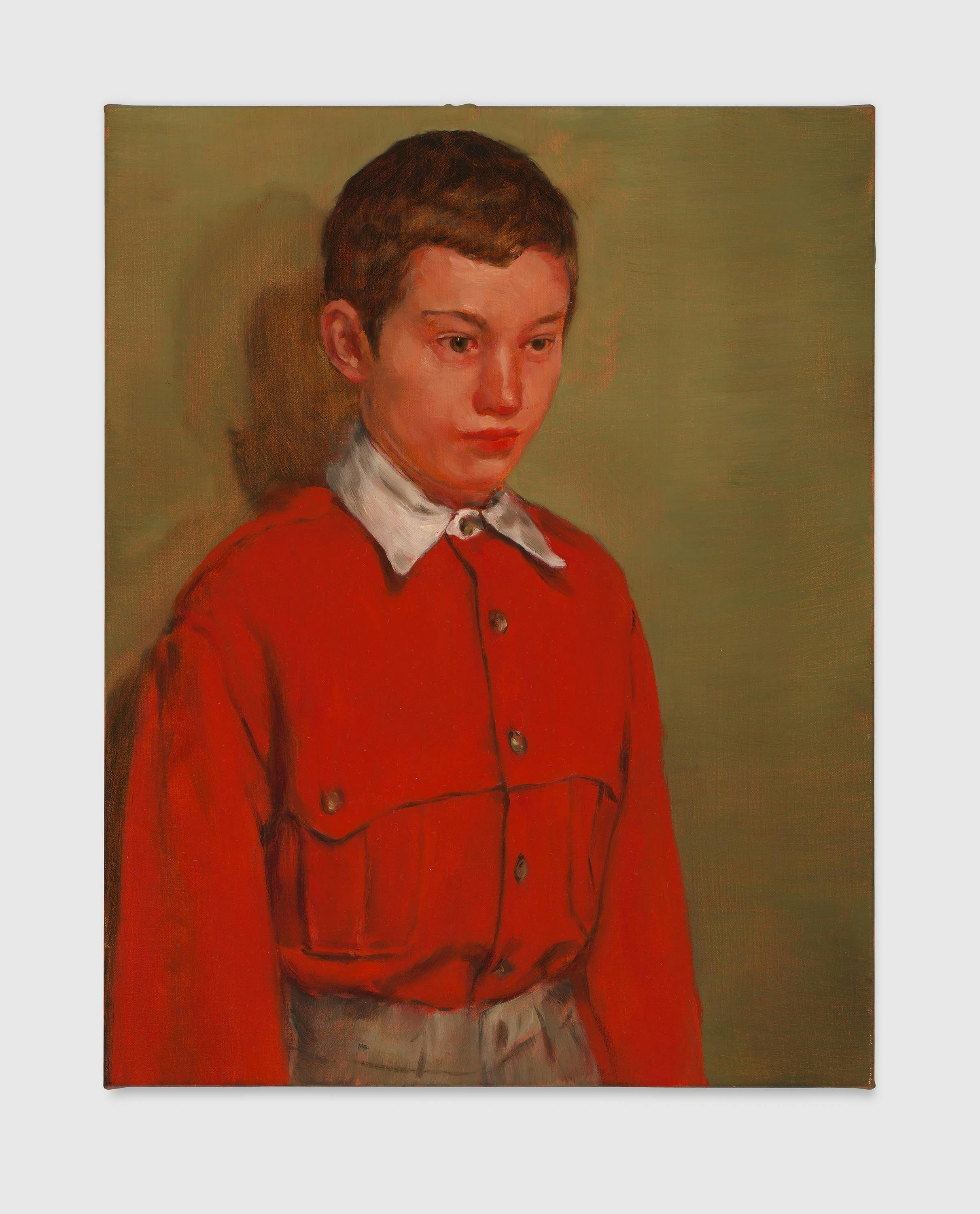 A painting by Michaël Borremans, titled The Talent II, dated 2023.