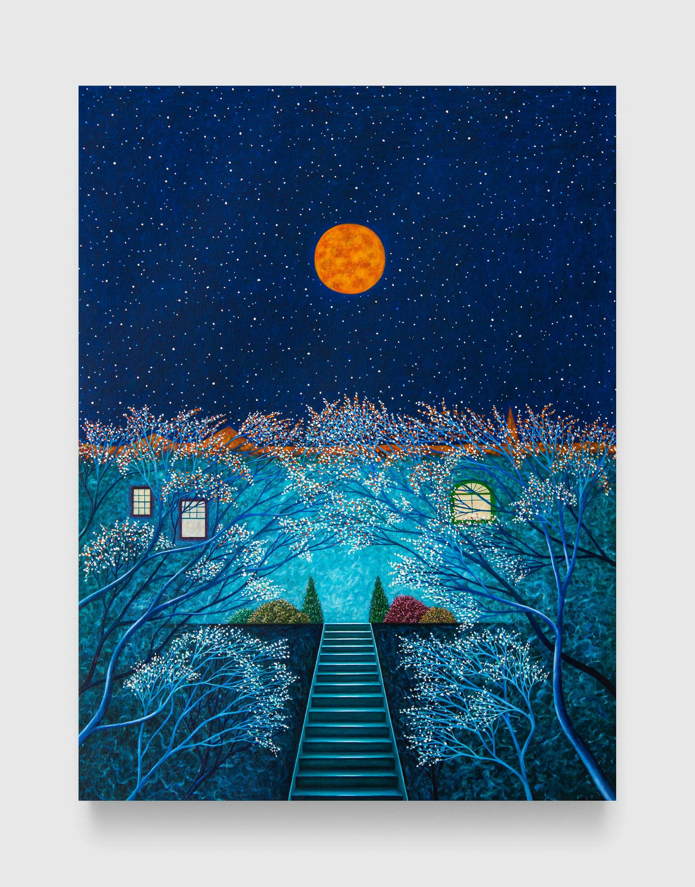 A painting by Scott Kahn, titled For Matthew, Spring Moon, dated 2019.