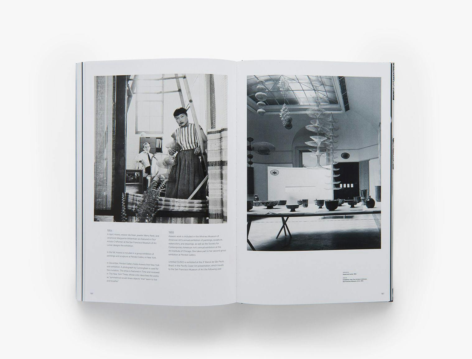 Interior spread from a book titled Ruth Asawa, published by David Zwirner Books in 2018.