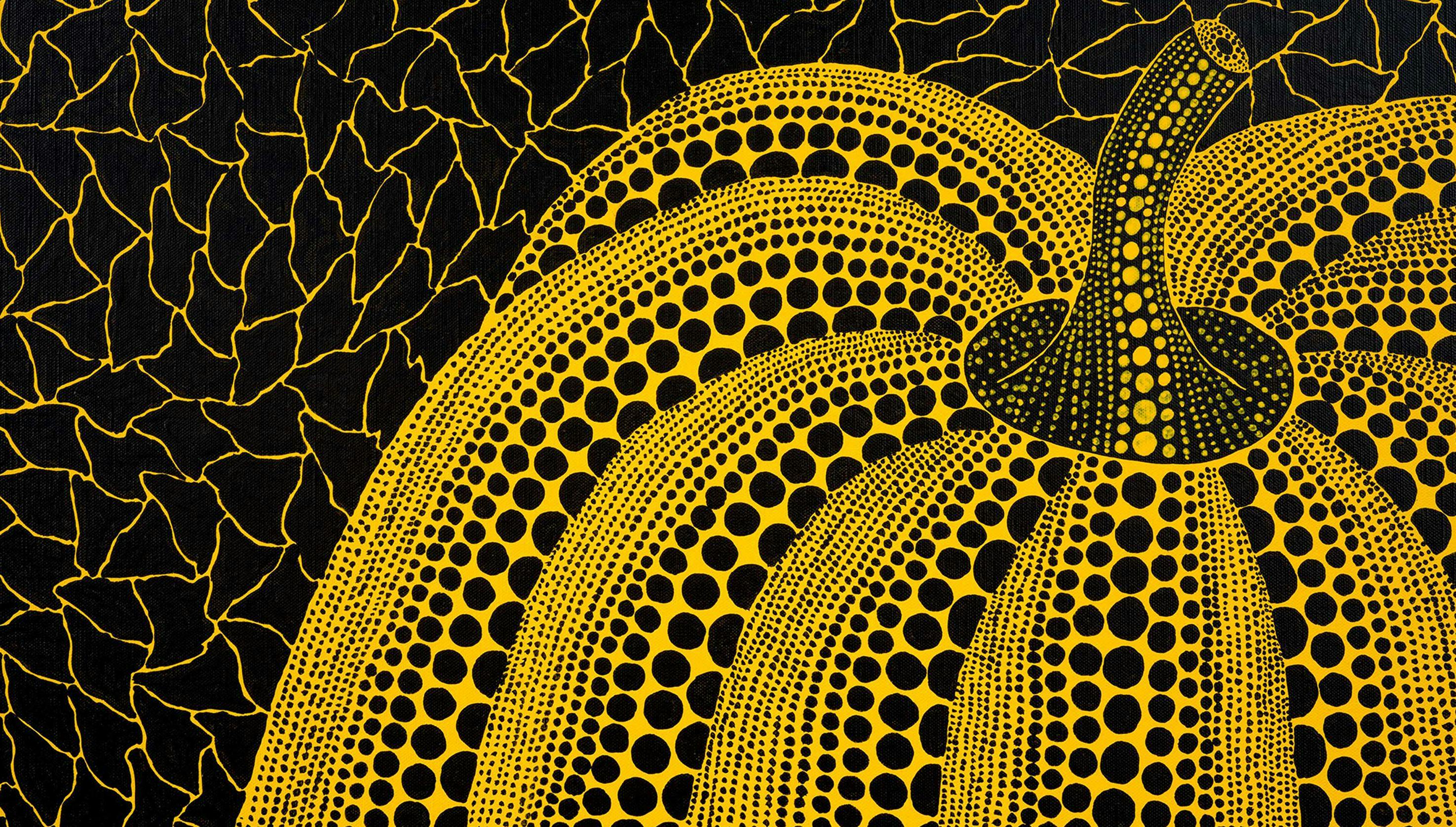Detail view of Yayoi Kusama's 2013 artwork PUMPKIN