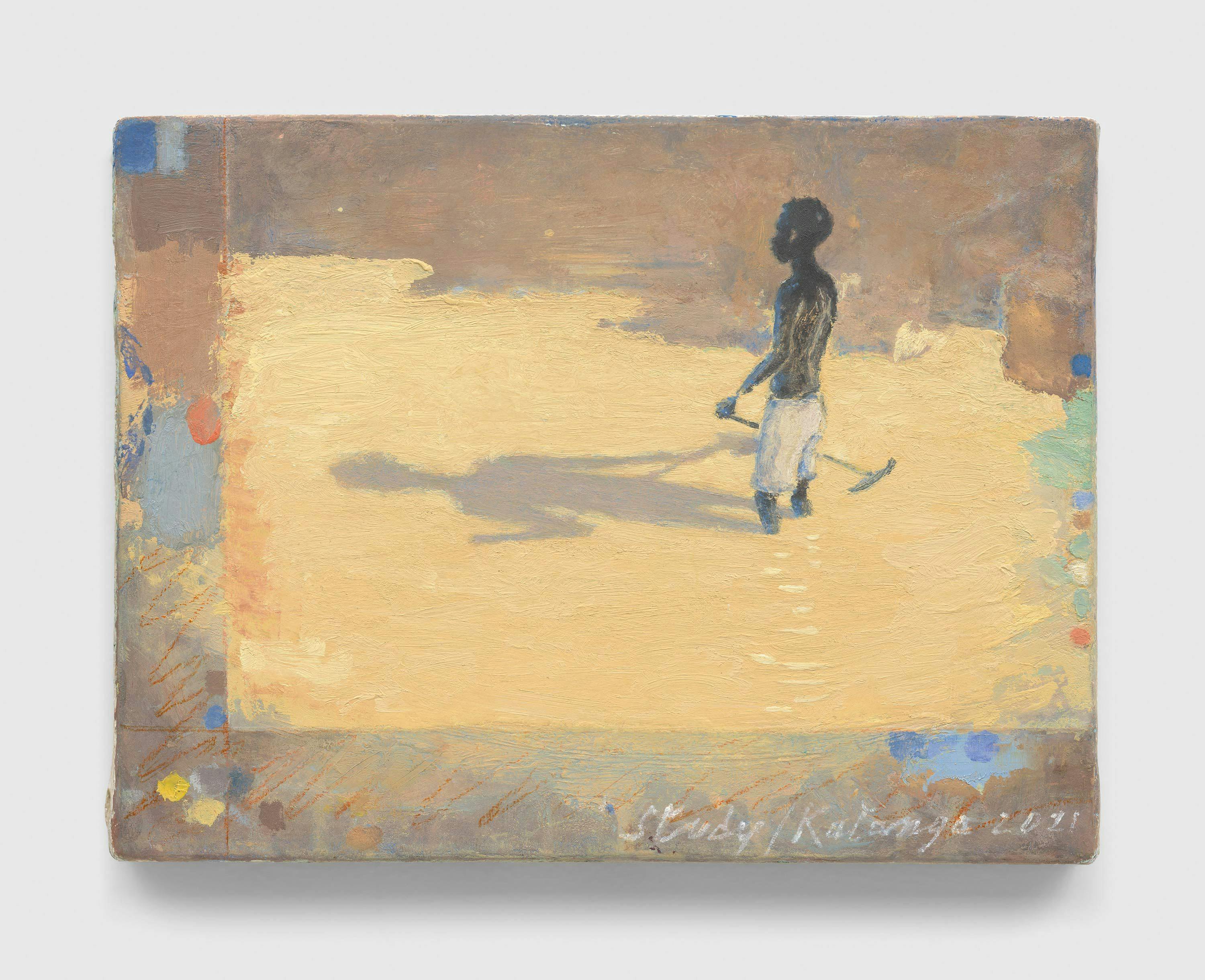 A painting by Francis Alÿs, titled Study for Katanga, April, dated 2021.