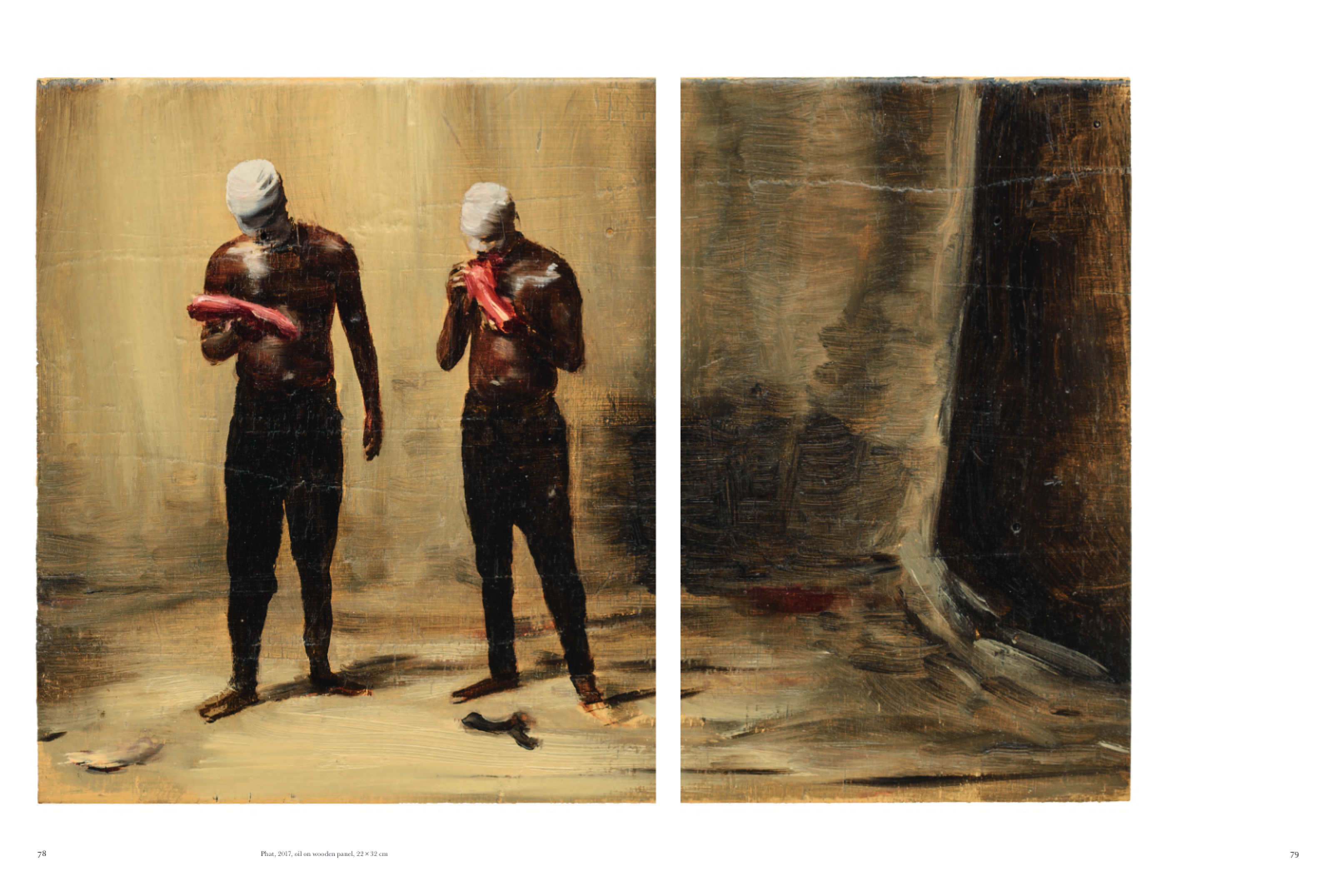 An interior spread from a book titled Michaël Borremans: Badger’s Song, published by Hannibal Books and Franz König Books in 2020.