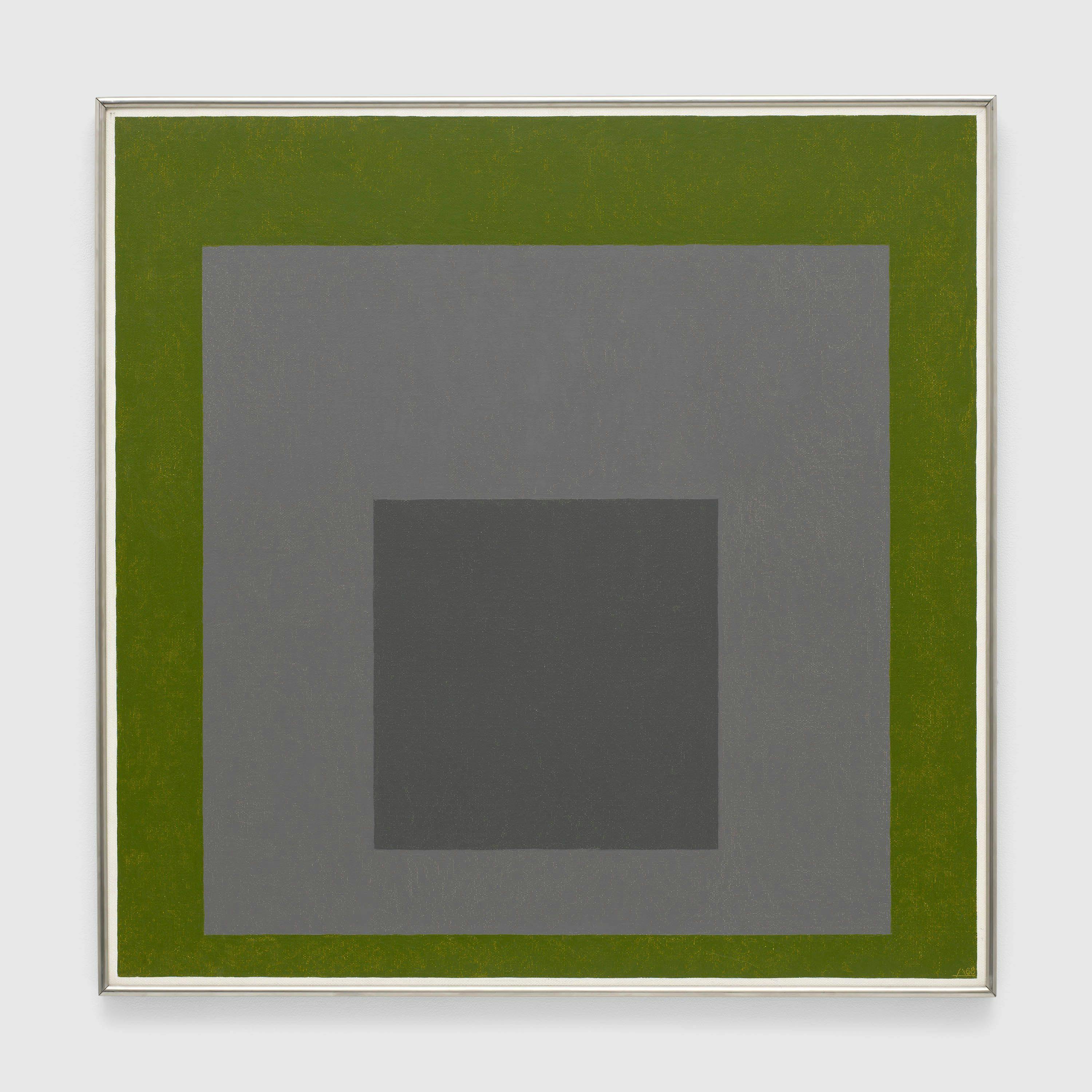 A painting by Josef Albers, titled Study for Homage to the Square, dated 1968.
