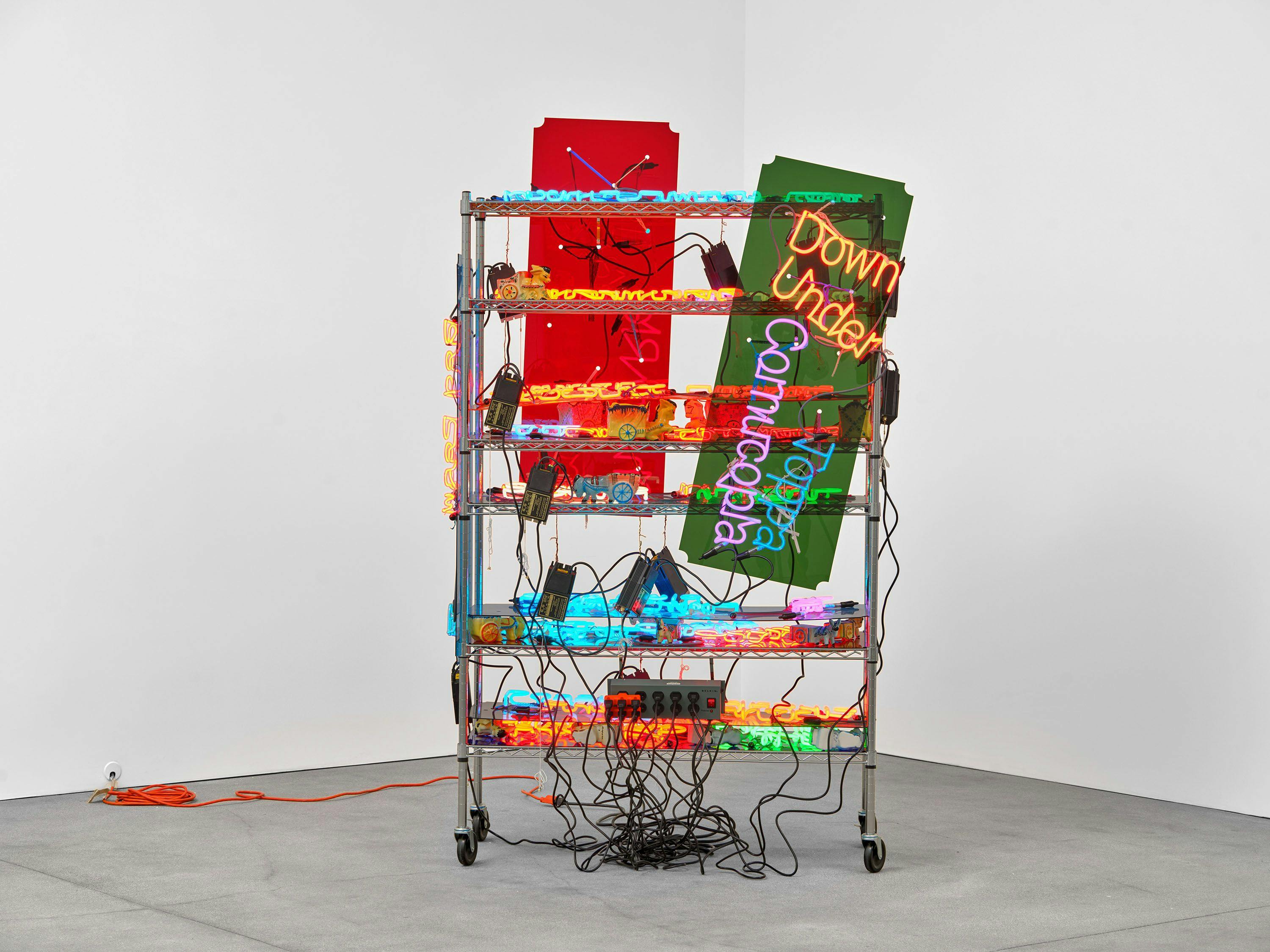 A sculpture by Jason Rhoades, titled Down Under, dated 2003.