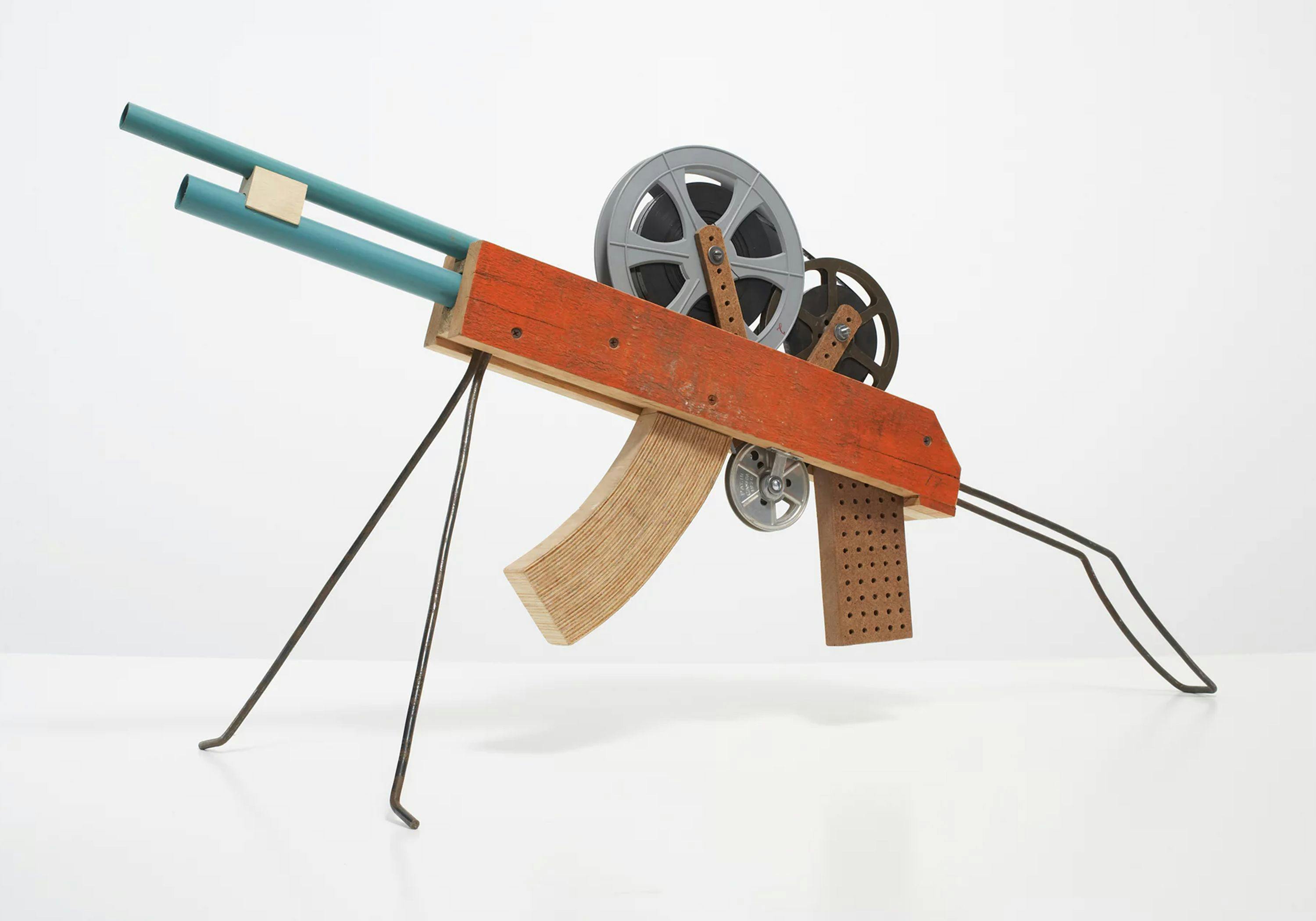 A prop from a video by Francis Alÿs, titled The Green Line (Sometimes doing something poetic can become political and sometimes doing something political can become poetic), dated 2004.